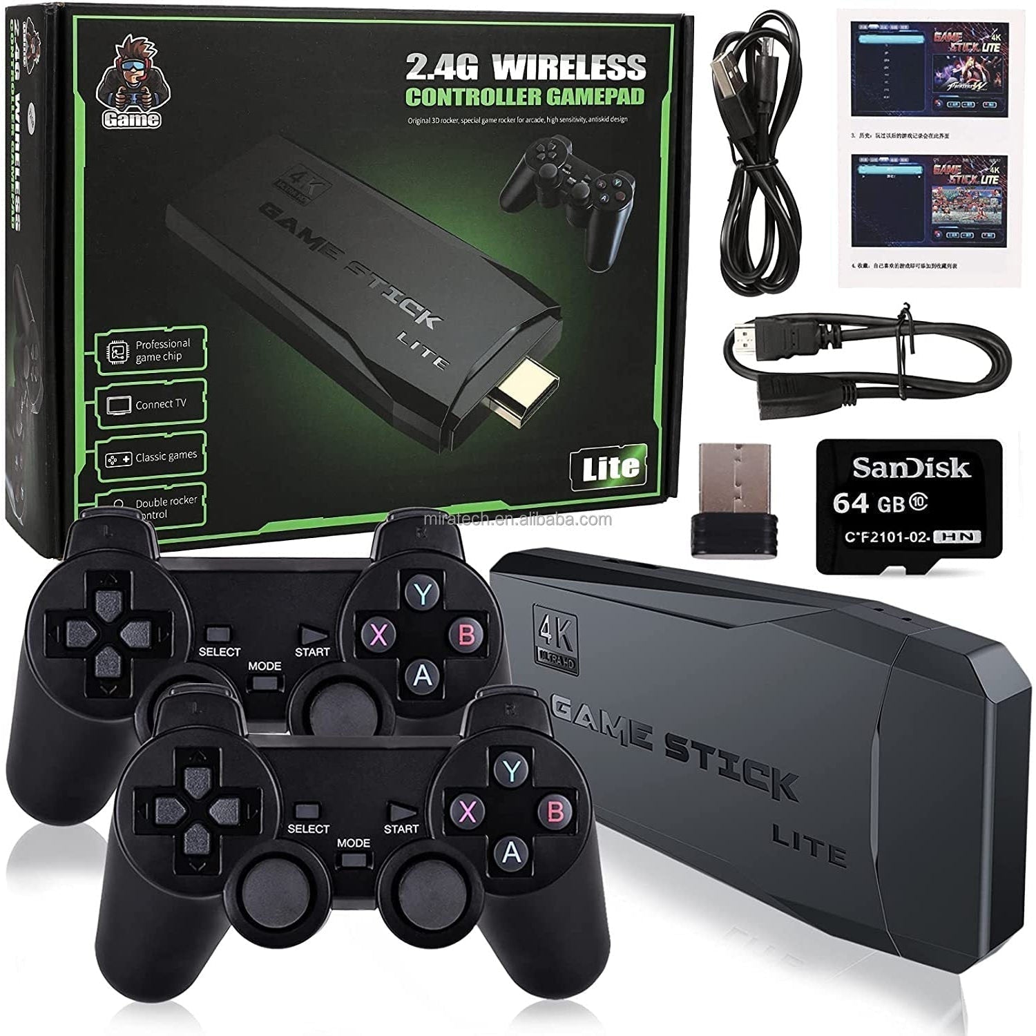 Game 2.4G Wireless Controller Gamepad 4K UltraHD Game Stick