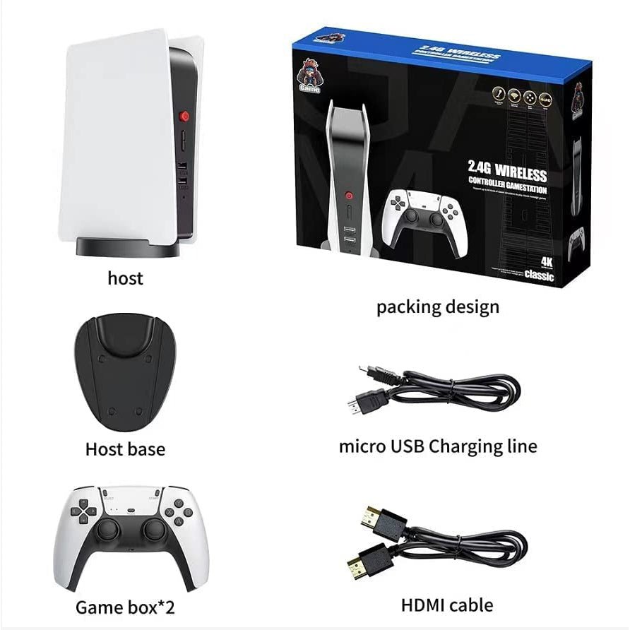 Game Console 2.4gb Wireless Controller Game Station, 4K HD Output