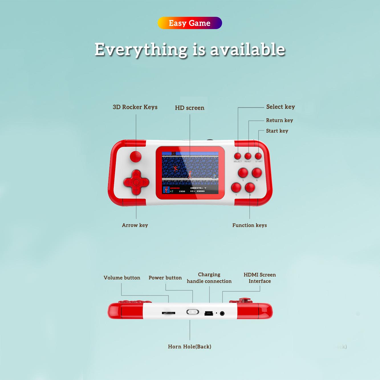 Game Console X8M Game Player 666 in 1 Games Portable Mini Gamepad