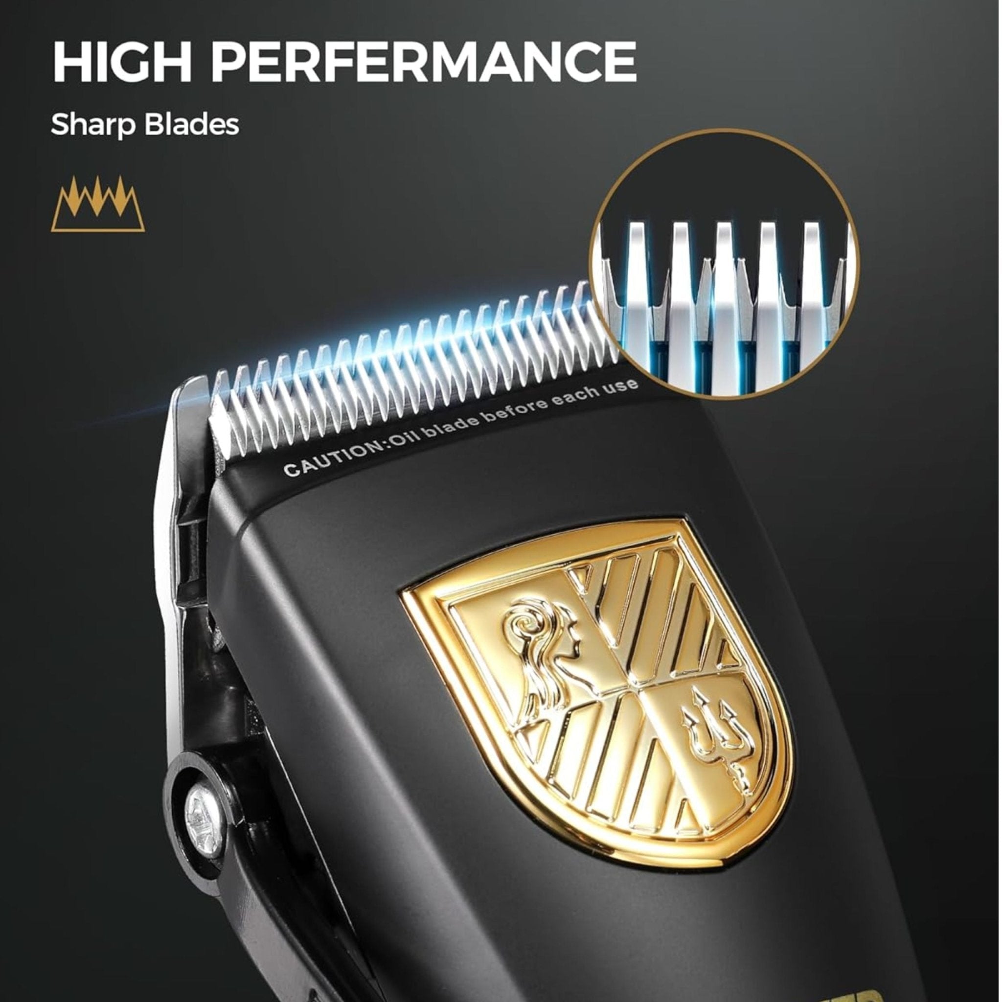 Glaker Professional Hair Clipper and Outline Trimmer Kit 2 - Black Gold