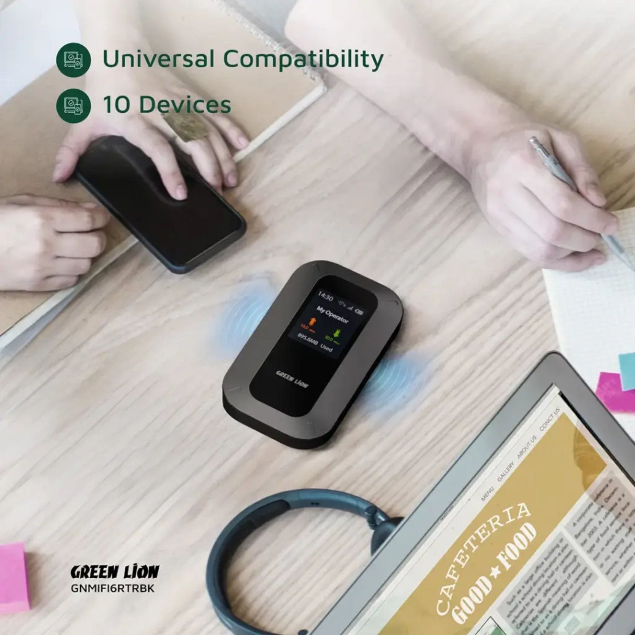Green Line Mifi Portable Router WiFi 6 4G LTE - Black