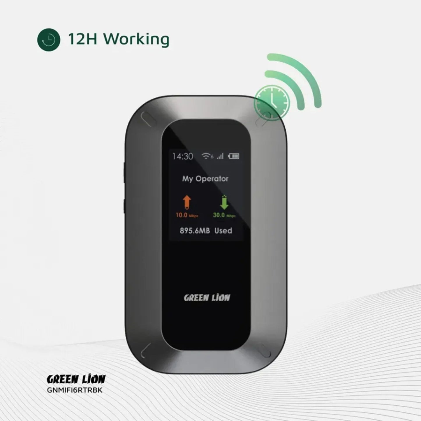 Green Line Mifi Portable Router WiFi 6 4G LTE - Black