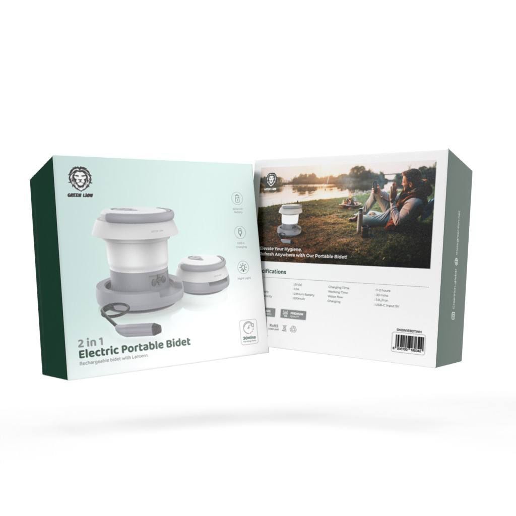 Green Lion 2 in 1 Electric Portable Bidet with Lantern 600mAh - White