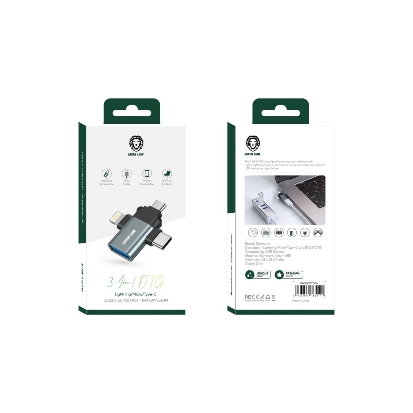 Green Lion 3 in 1 OTG - Gray