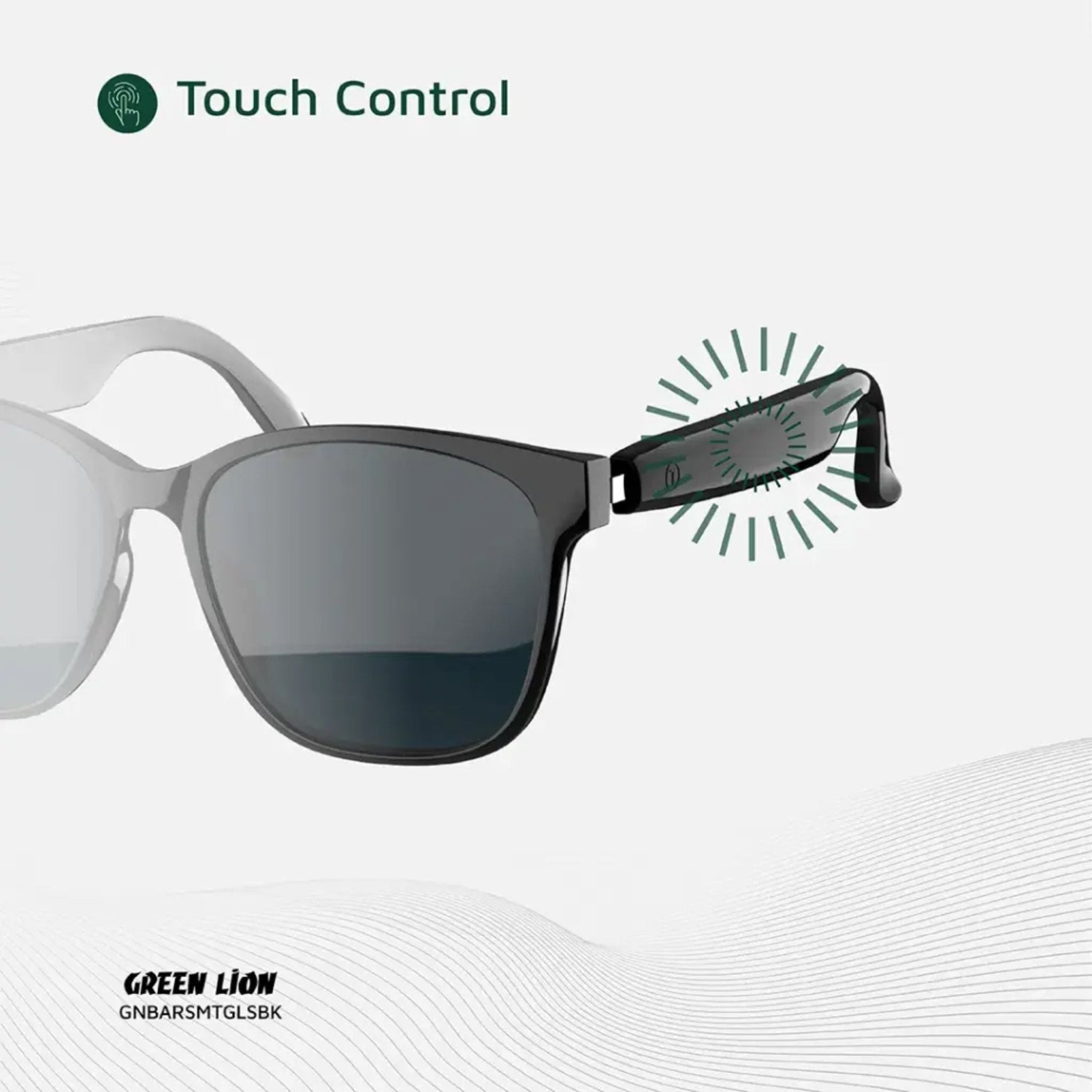Green Lion Barcelona UV400 Protection Smart Glasses - Black