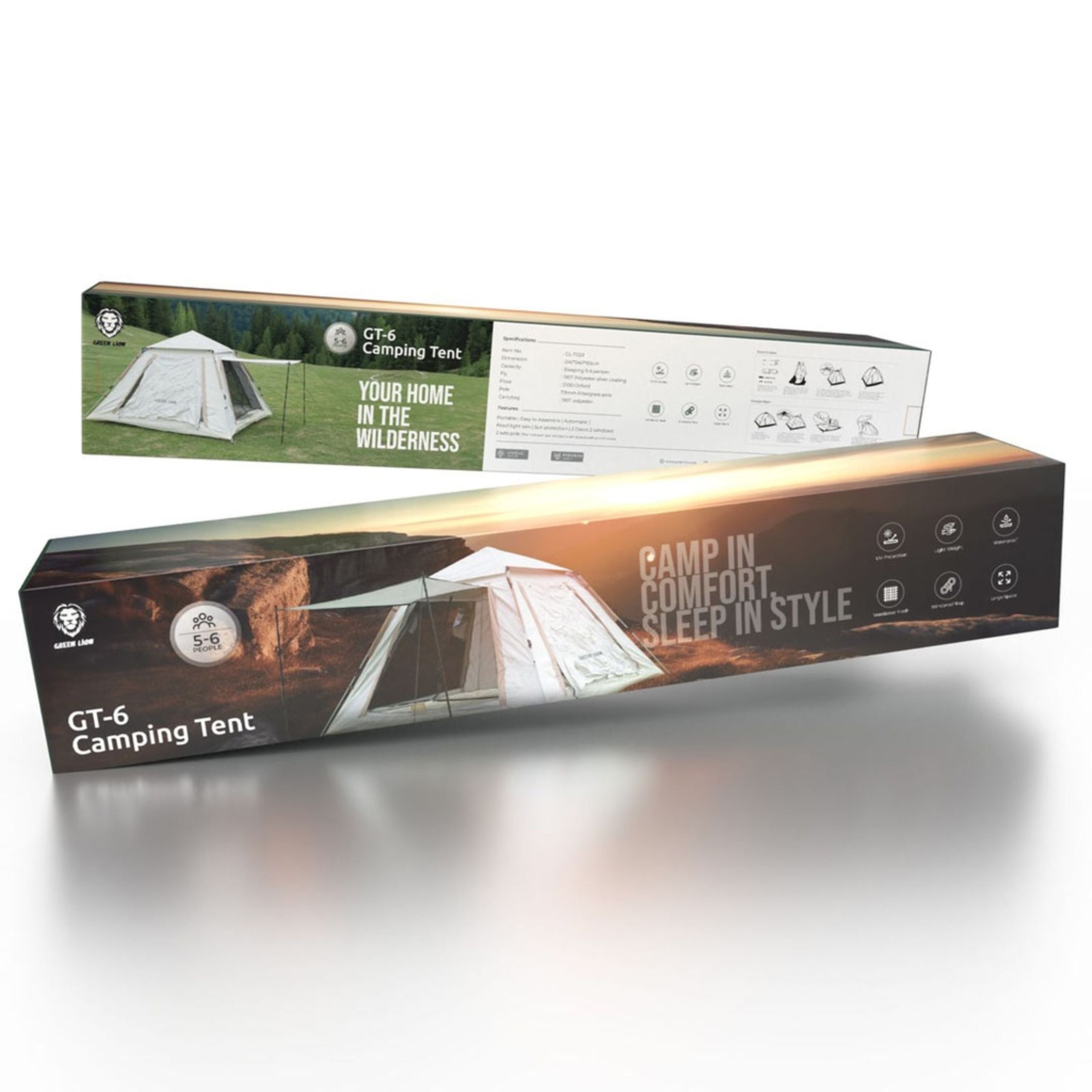 Green Lion Camping Tent 5-6 People GT-6 GL-T028 - Beige