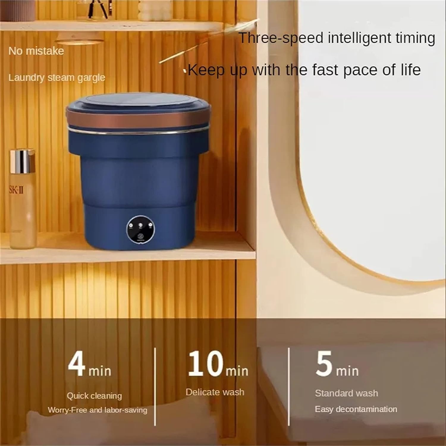 Green Lion Foldable Mini Washing Machine 9L 60W - Dark Blue