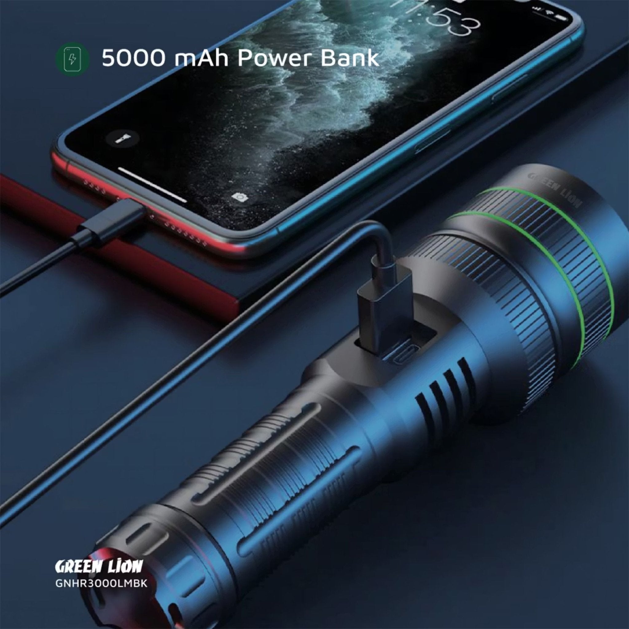 Green Lion Hyper Ray Pro LED Torch - Black