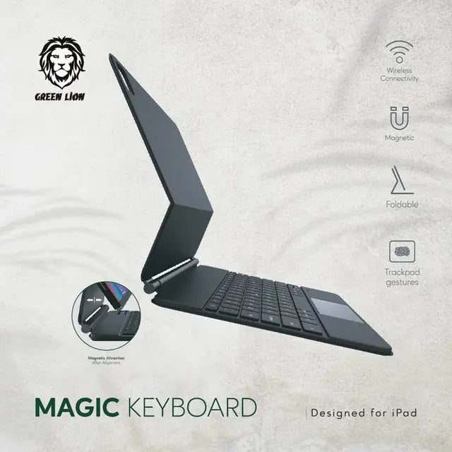 Green Lion Magic Keyboard for iPad 10th Generation 500mAh (Arabic/English) - Black