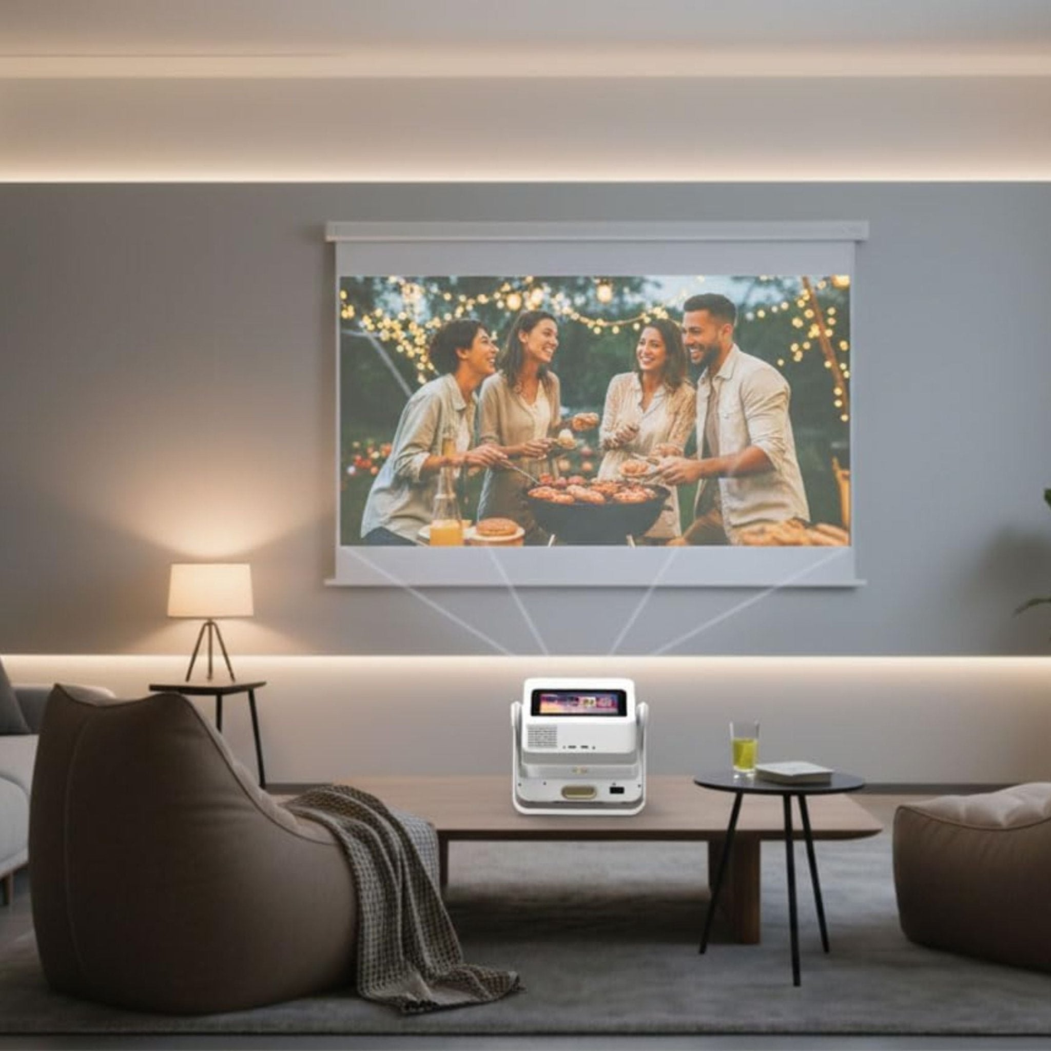 Green Lion Orion 2 Smart Projector with Smart Screen and 4K Support - White ( 1 Year Plan )