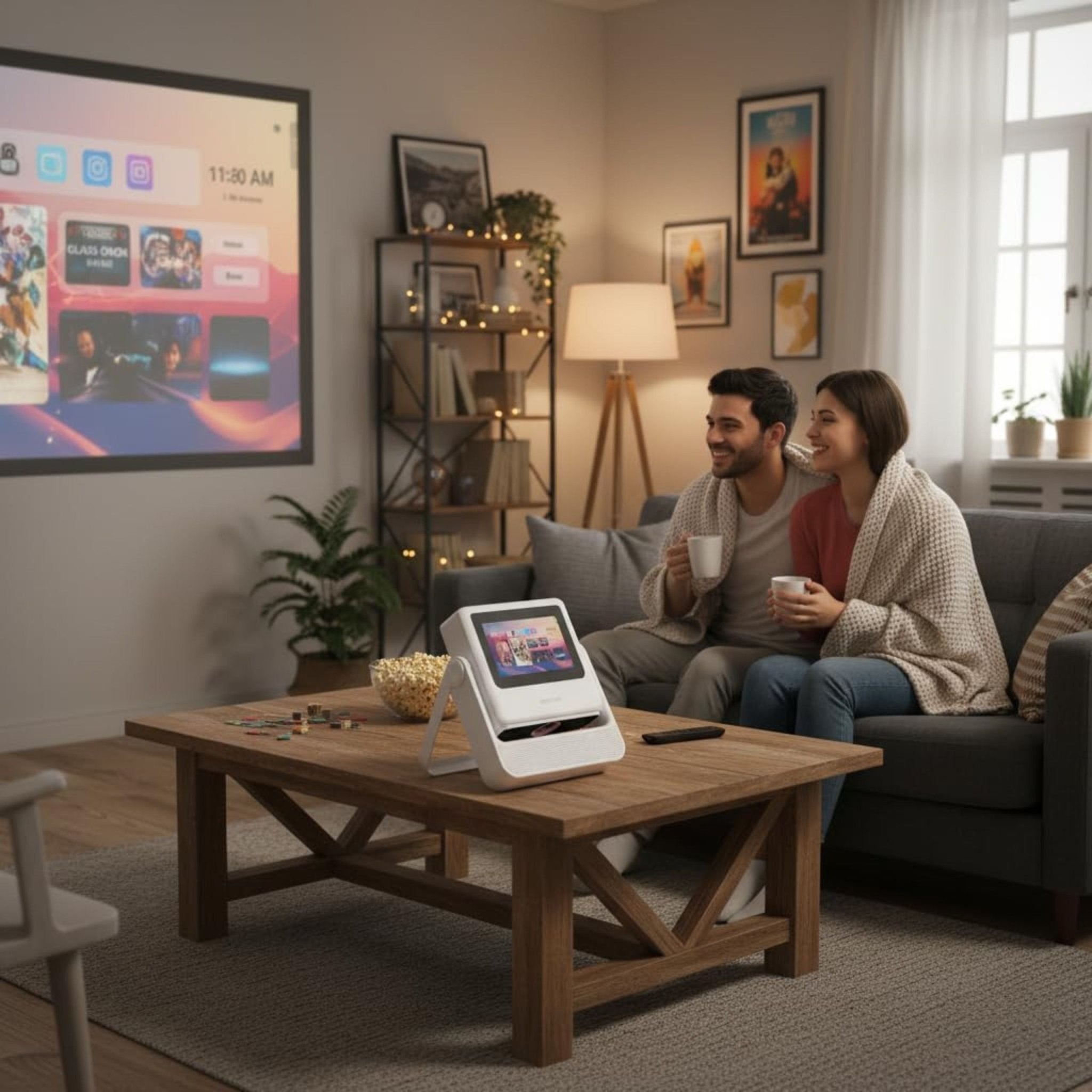 Green Lion Orion 2 Smart Projector with Smart Screen and 4K Support - White ( 1 Year Plan )