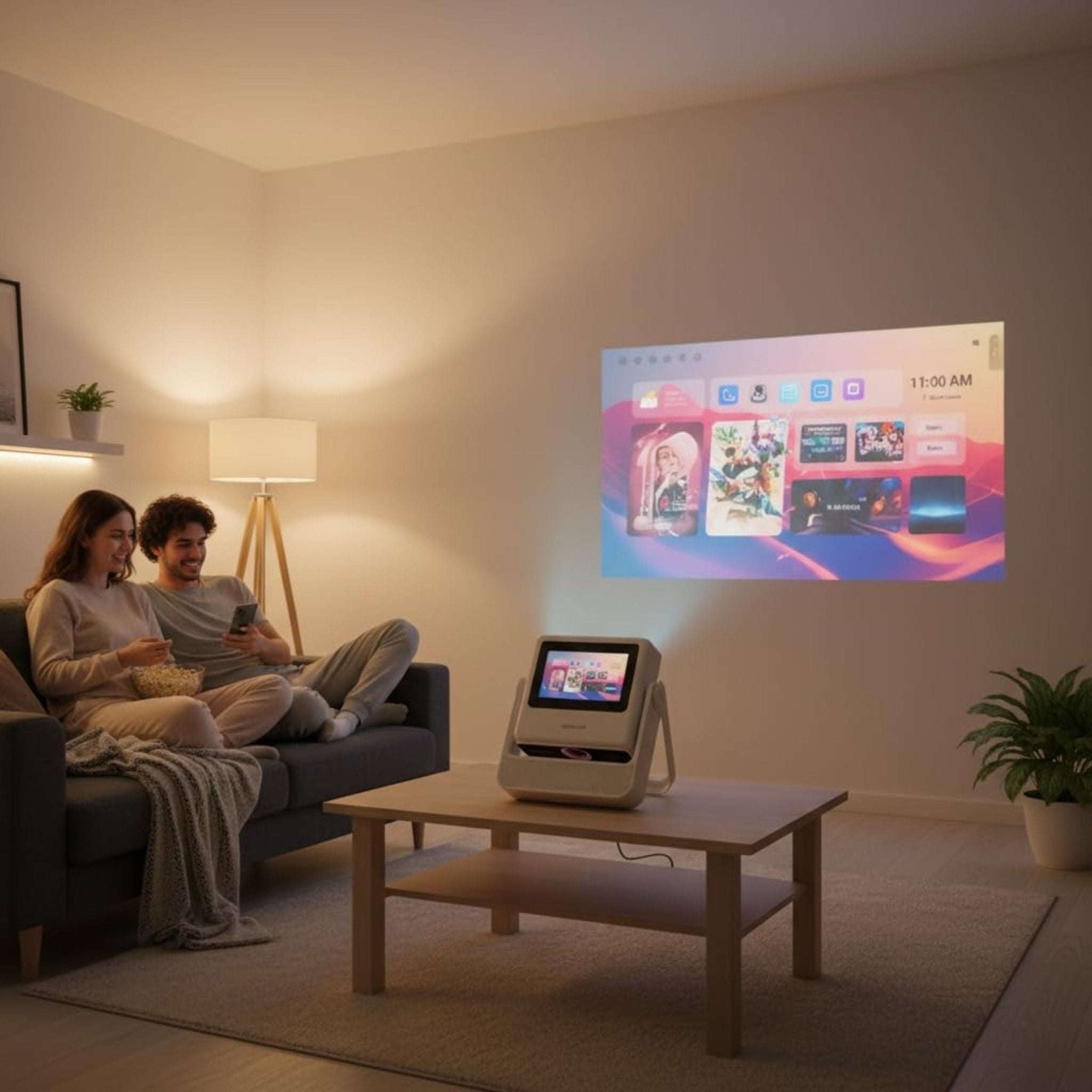 Green Lion Orion 2 Smart Projector with Smart Screen and 4K Support - White ( 1 Year Plan )