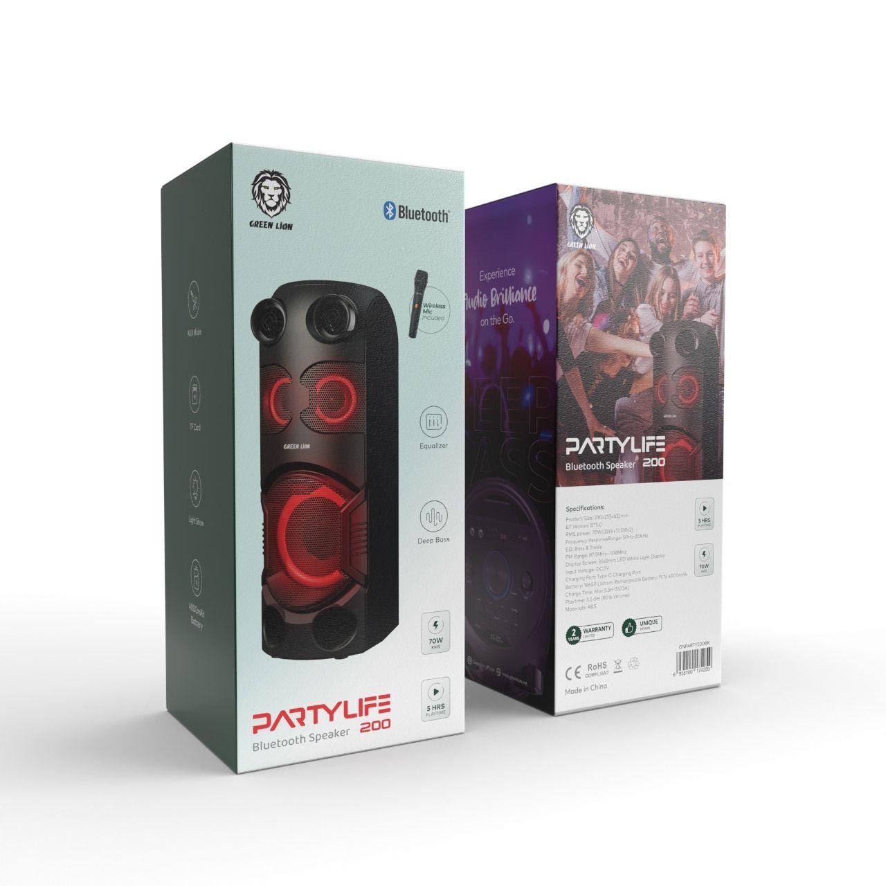 Green Lion Party Life 200 Bluetooth Speaker 70W - Black