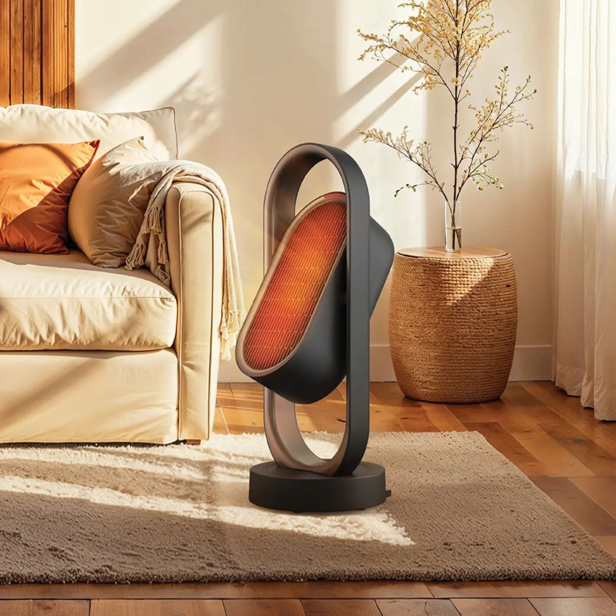 Green Lion Power Fan and Heater with Remote Control - Black