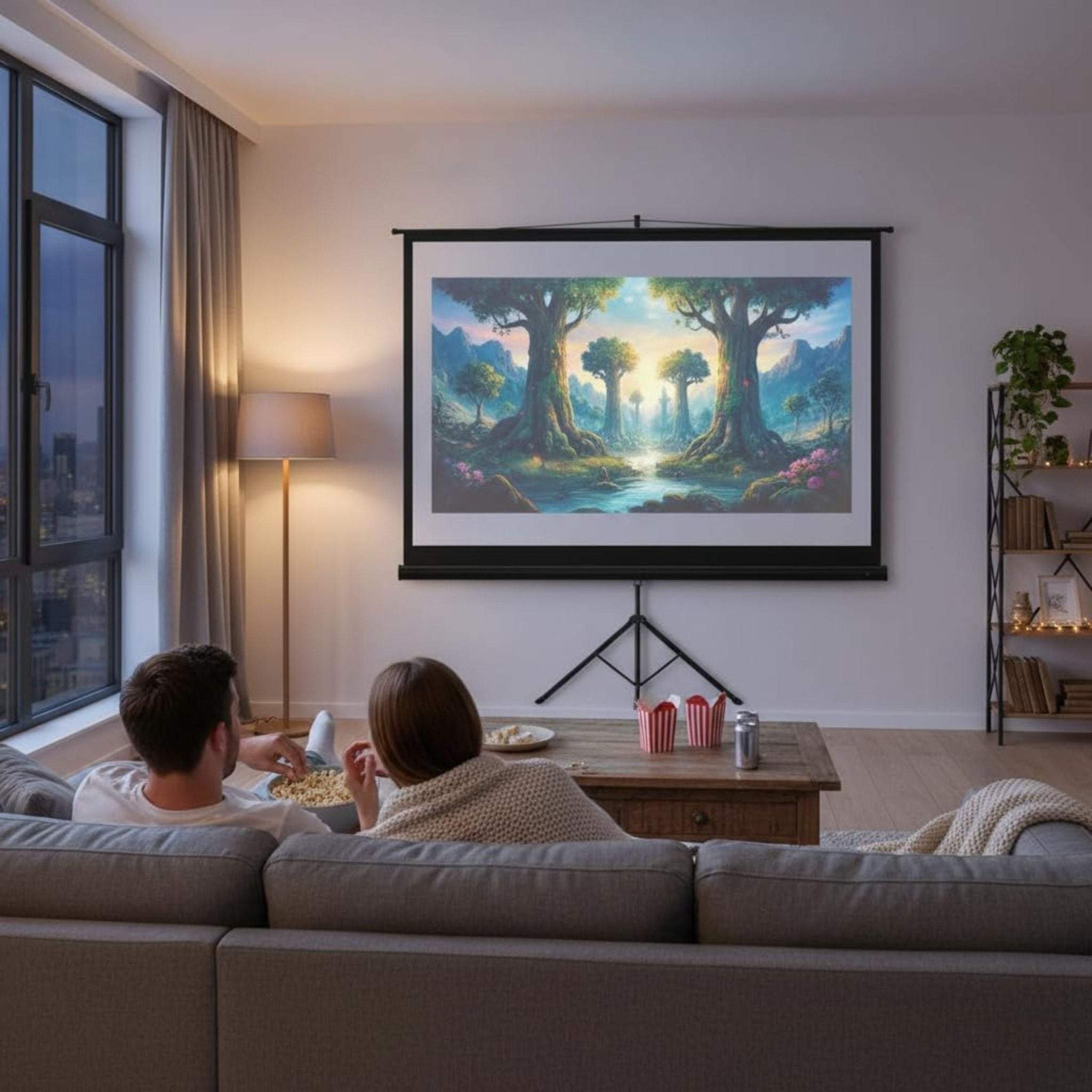 Green Lion Projector Tripod Screen 120" - White