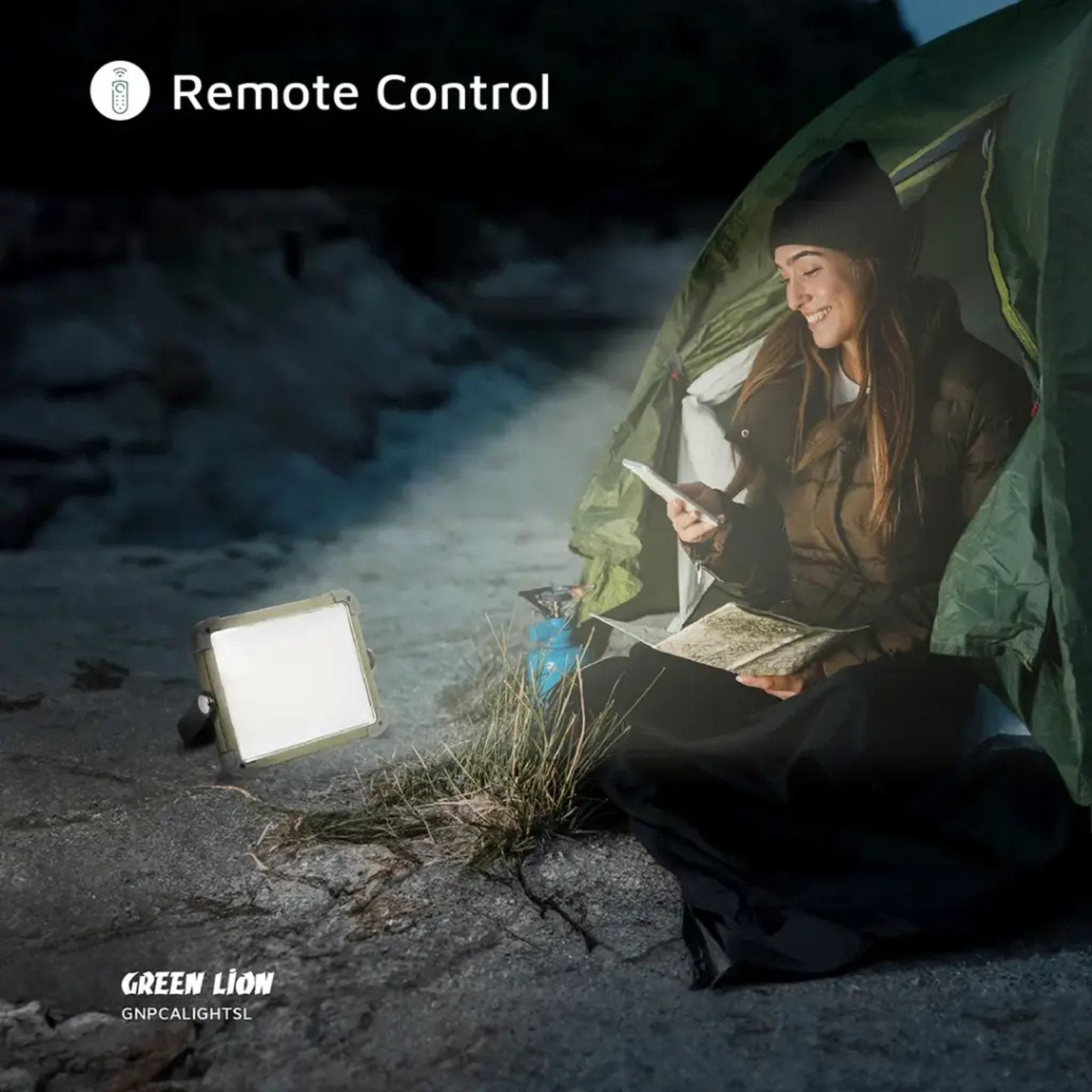 Green Lion Solar Camping Light 7200mAh - Silver