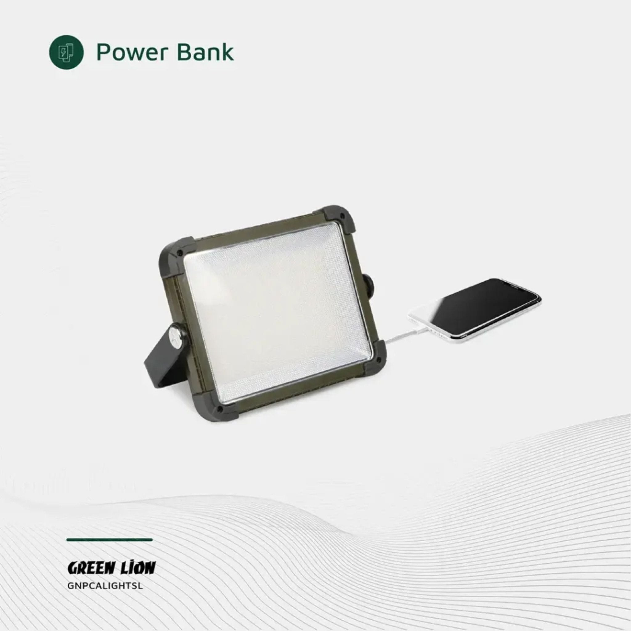 Green Lion Solar Camping Light 7200mAh - Silver