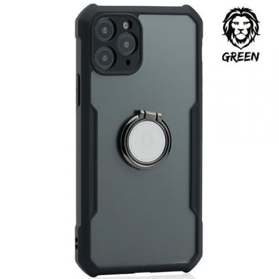 Green Lion Stylishly Tough Shockproof Case with Ring for iPhone - Black