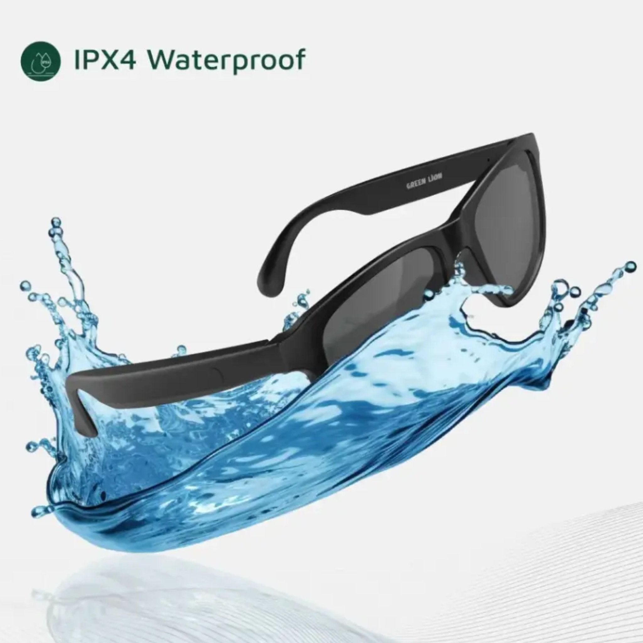Green Lion Sydney UV400 Protection Smart Glasses - Black