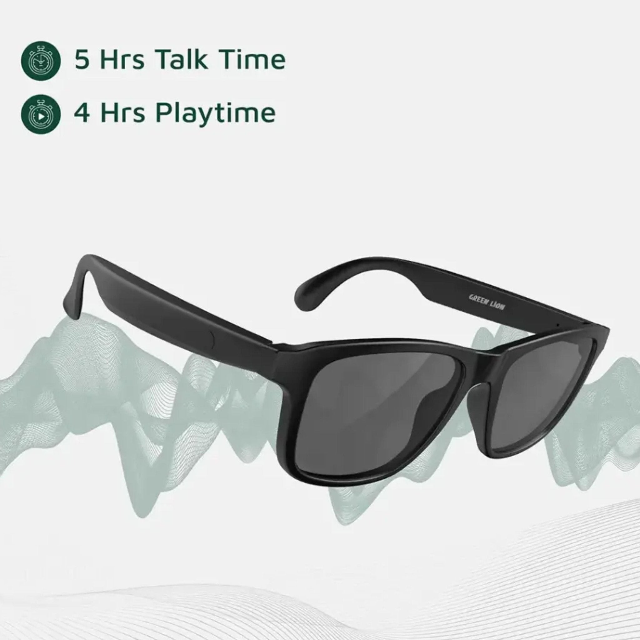 Green Lion Sydney UV400 Protection Smart Glasses - Black