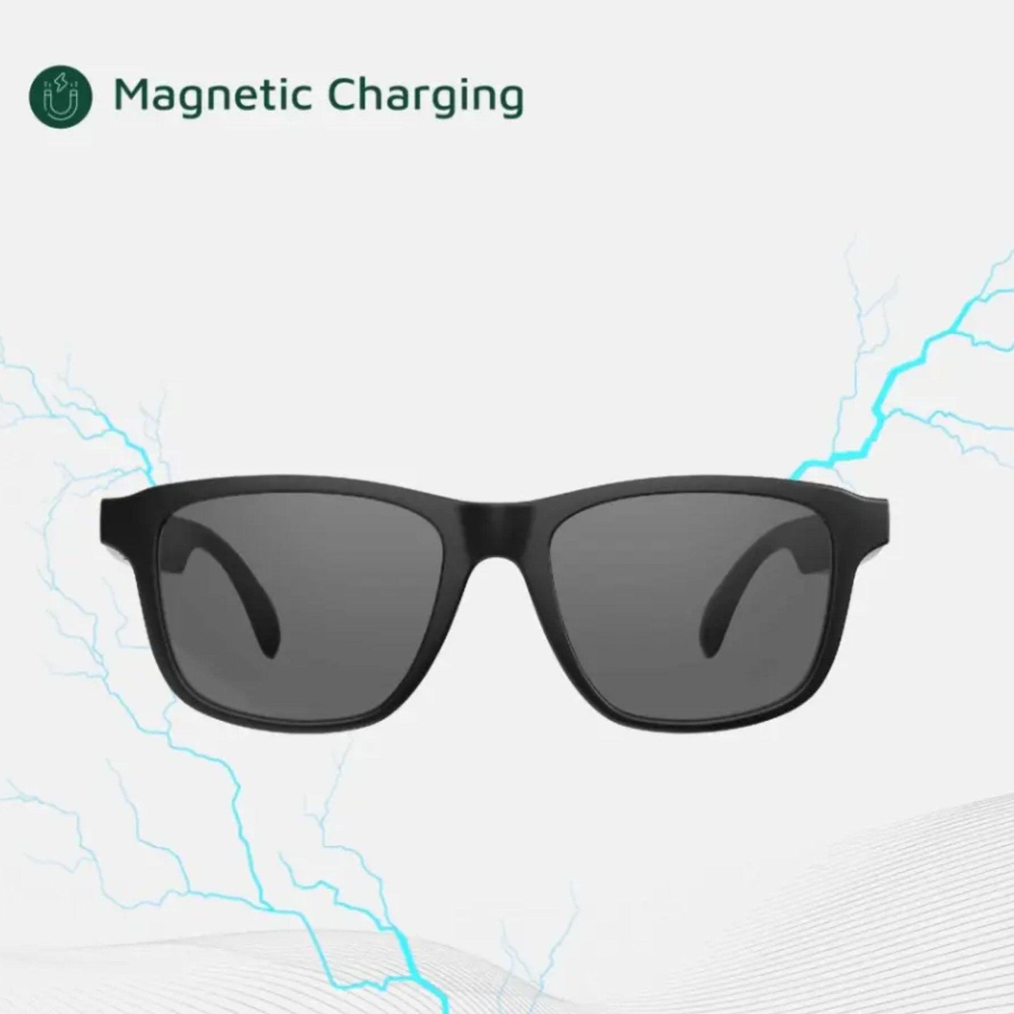 Green Lion Sydney UV400 Protection Smart Glasses - Black
