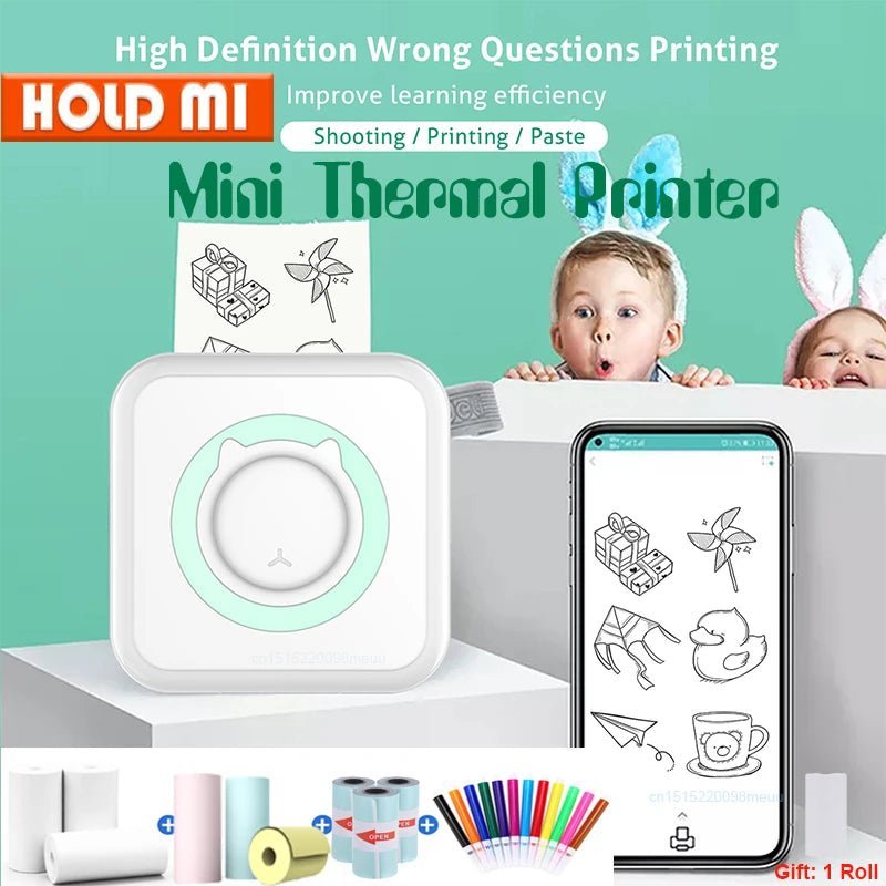 HD Portable Pocket Bluetooth Connect Mini Printer - Green