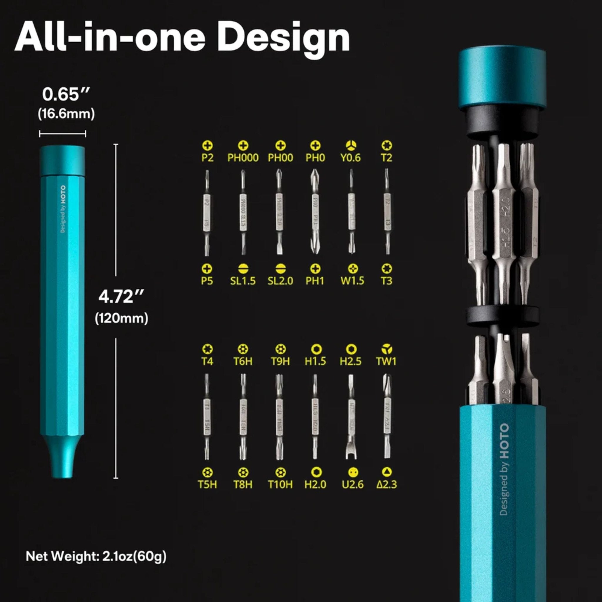HOTO 24 in 1 Precision Screwdriver Set - Dark Gray