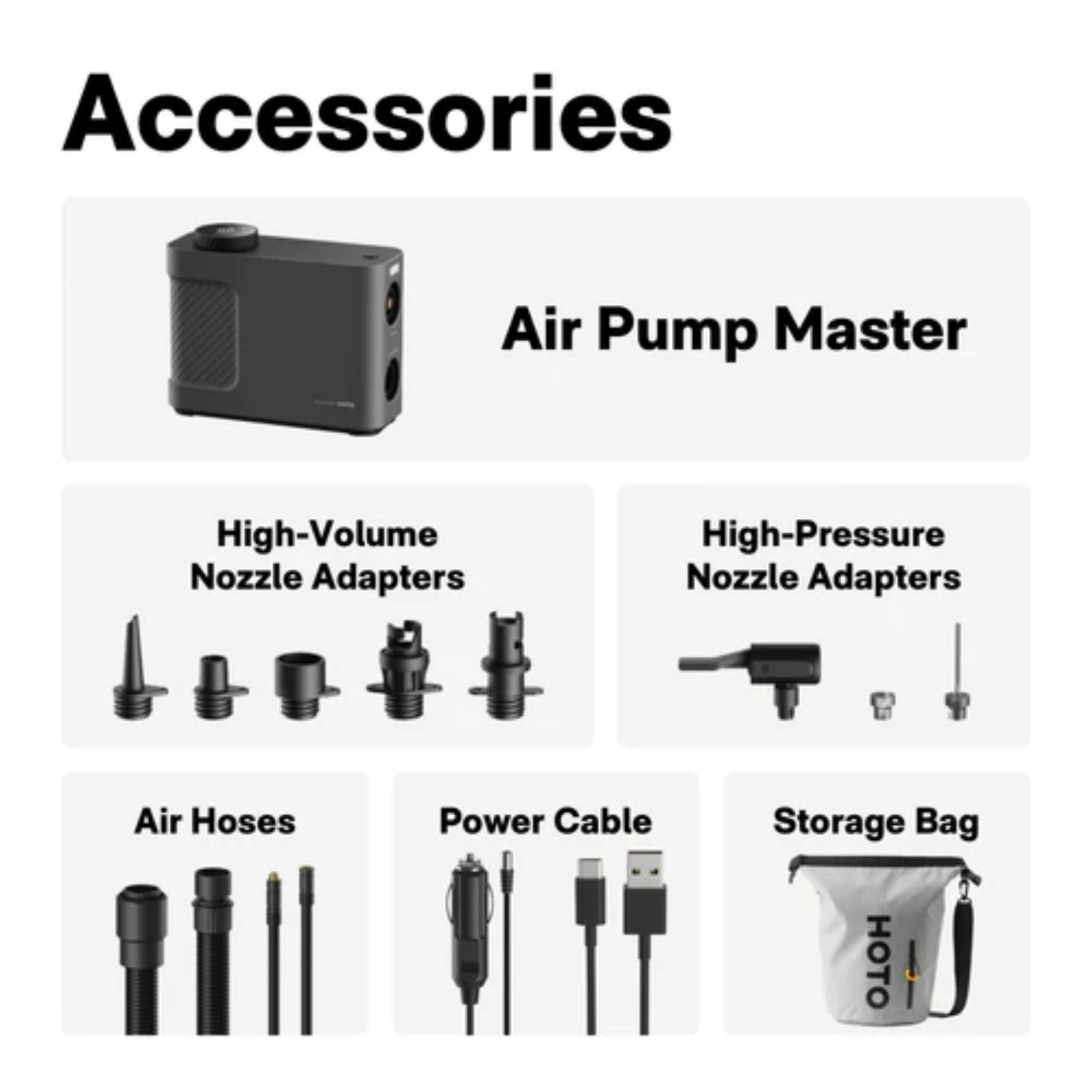 HOTO Portable Compressor,Pump - Black