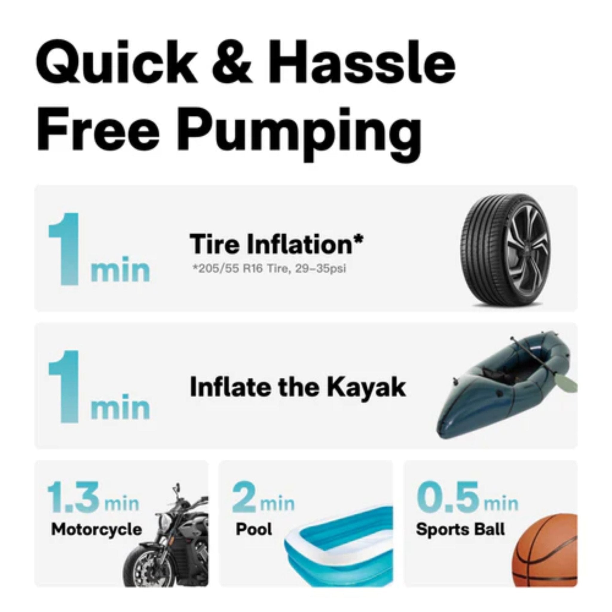 HOTO Portable Compressor,Pump - Black