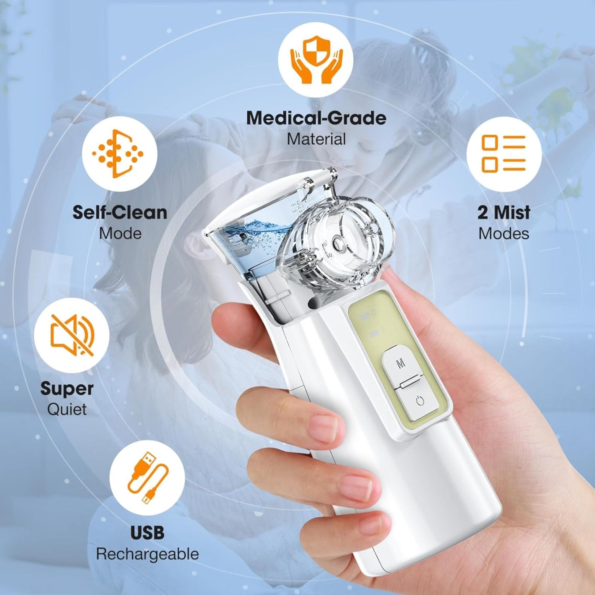 Handheld Ultrasonic Nebulizer P601 - White