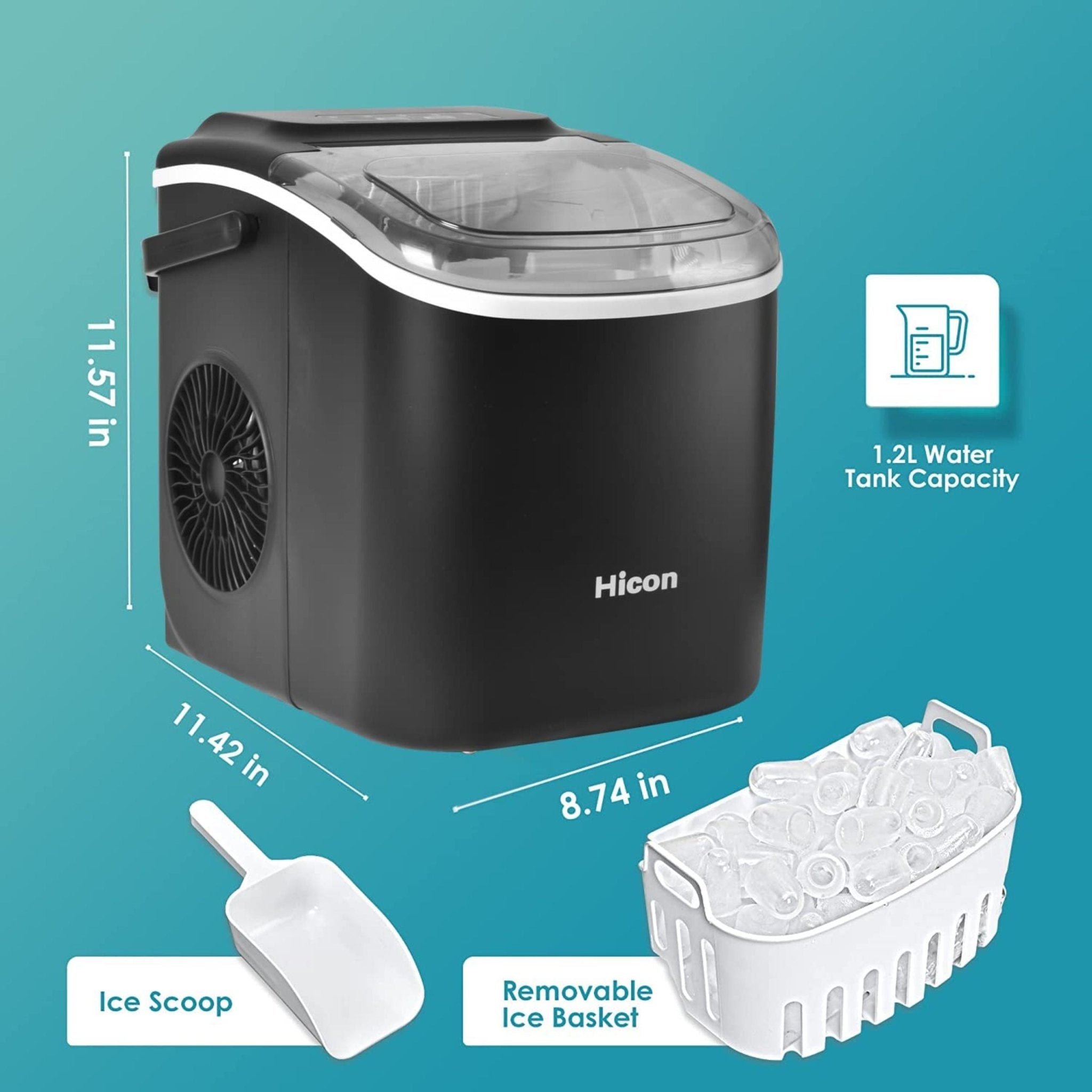Hicon Ice Maker Machine HZB-16M - Black