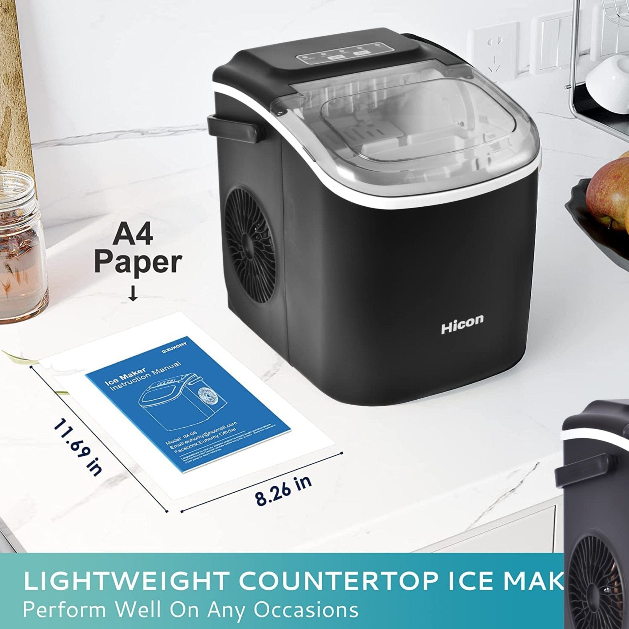 Hicon Ice Maker Machine HZB-16M - Black