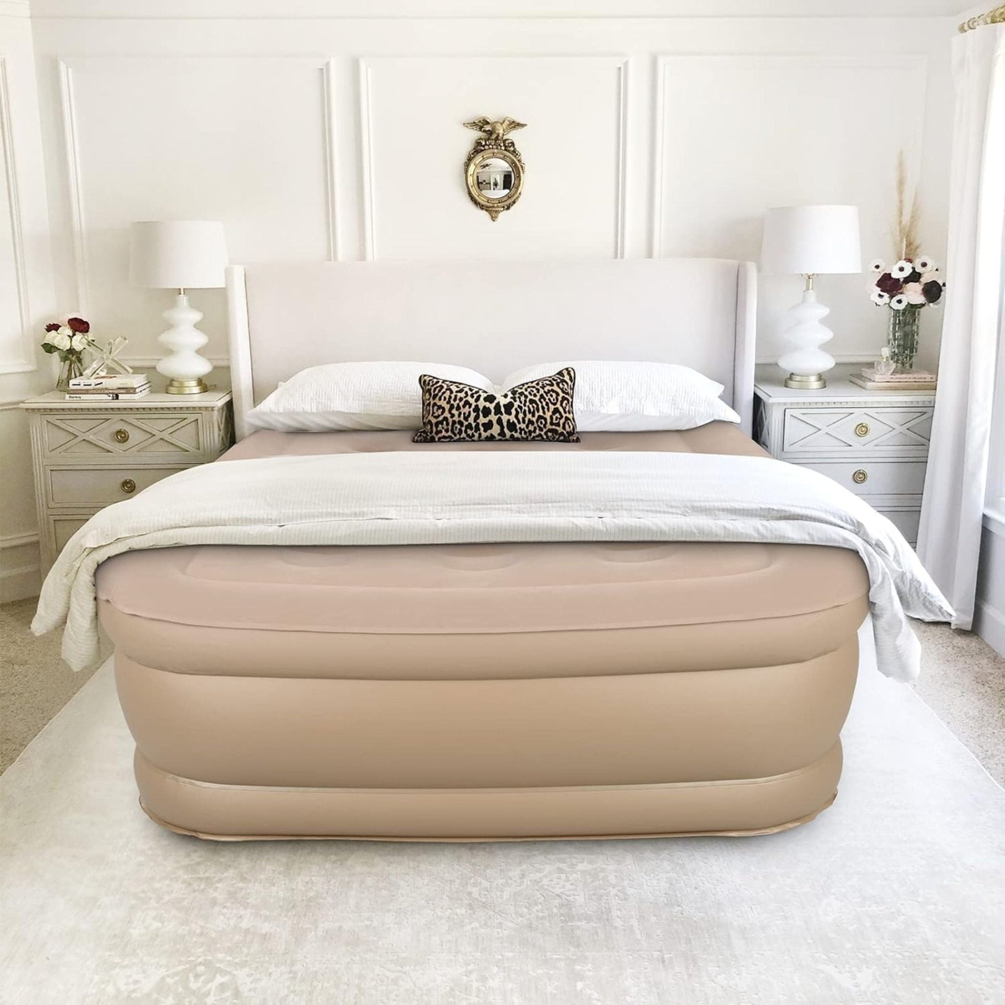 Inflatable Bed with Built in Pump Rechargeable - Brown