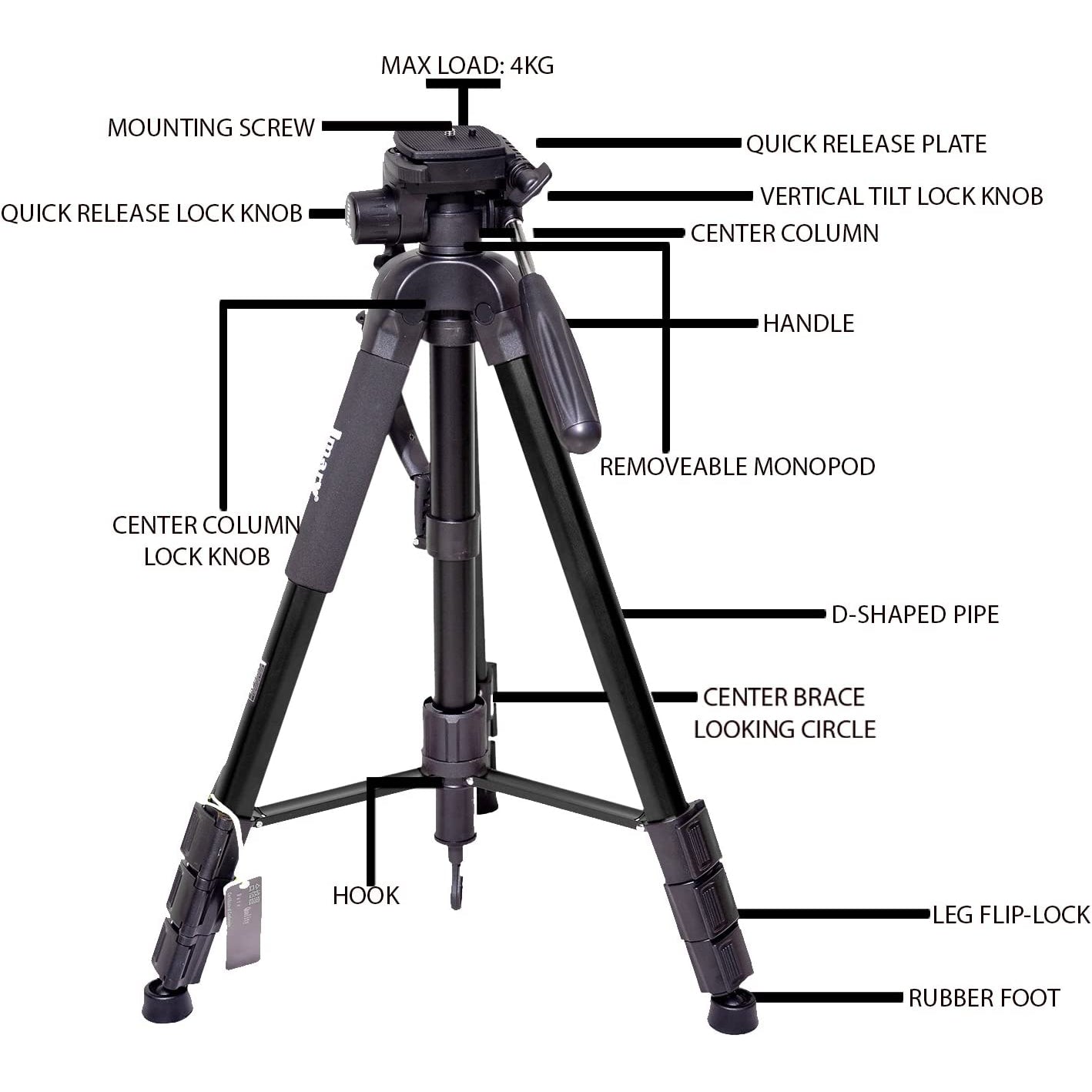 JMARY Professional Tripod KP-2254 - Black