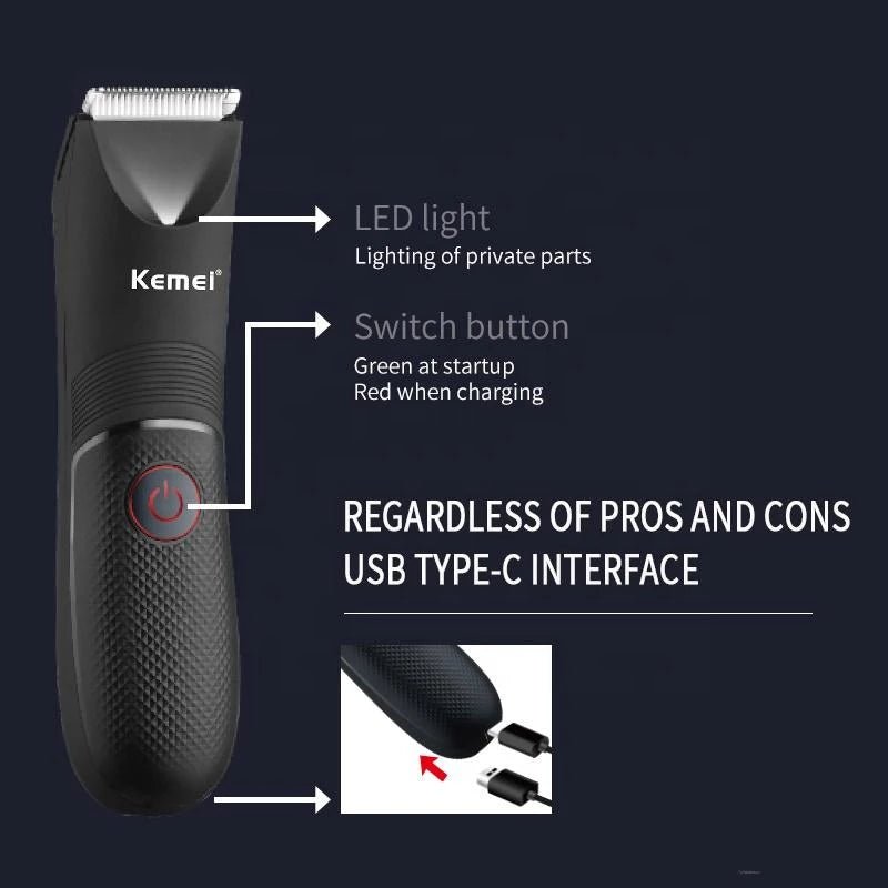 Kemei Professional Lady Secret Trimmer KM-1838 - Black
