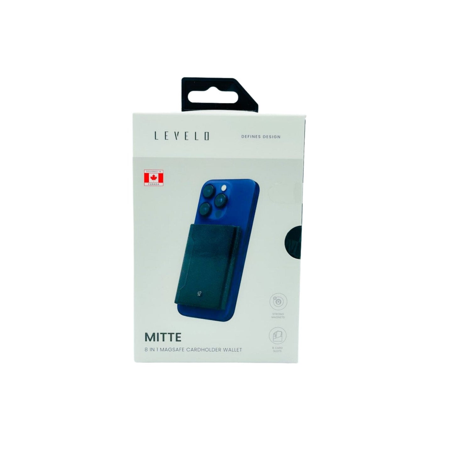 LEVELO Mittle 8 in 1 Magsafe Cardholder Wallet - Black