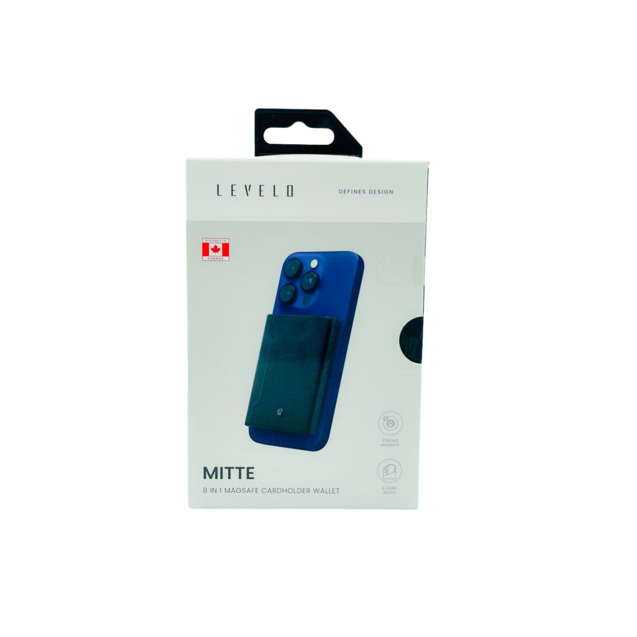 LEVELO Mittle 8 in 1 Magsafe Cardholder Wallet - Black