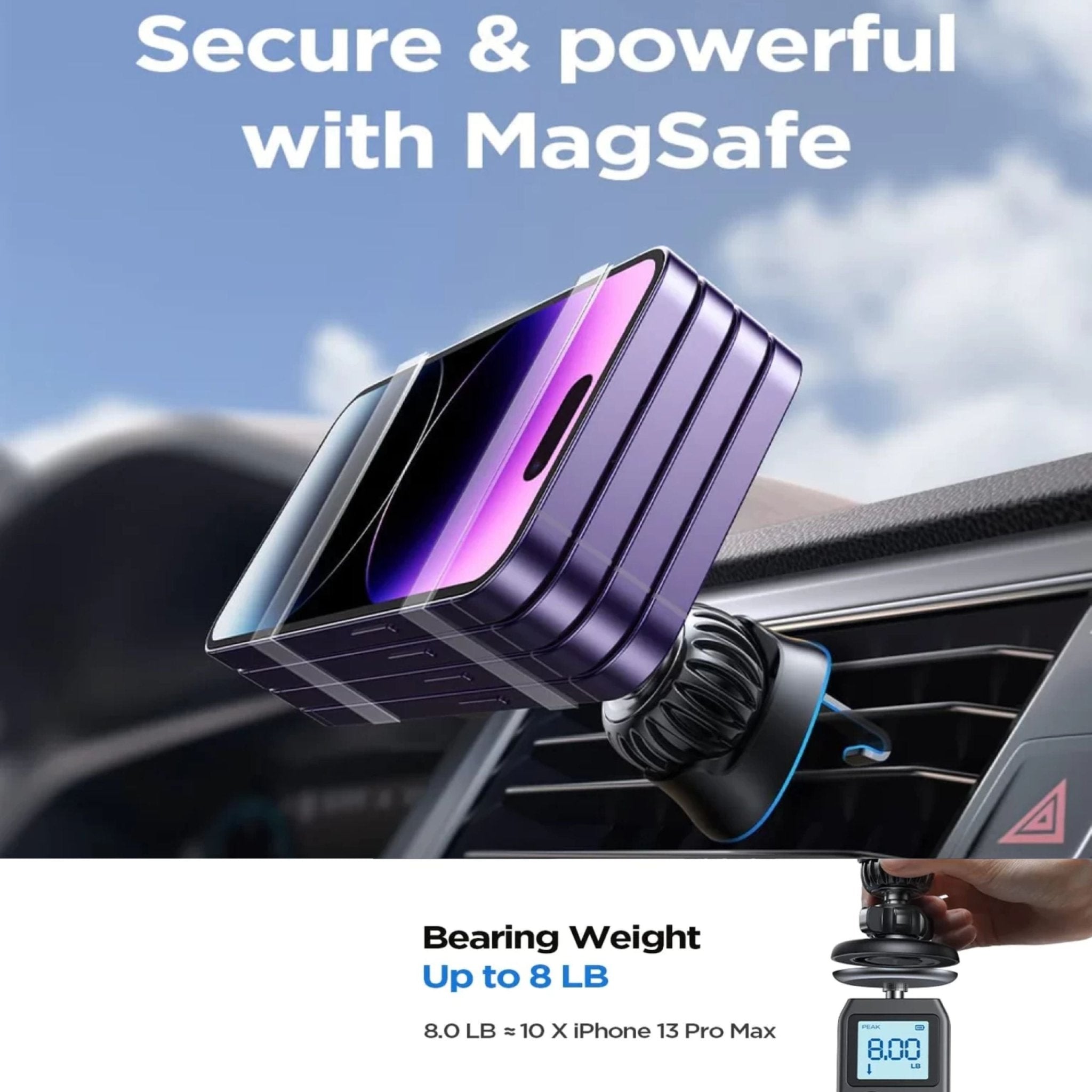 LISEN 2 in 1 Magsafe Car Phone Holder - Black