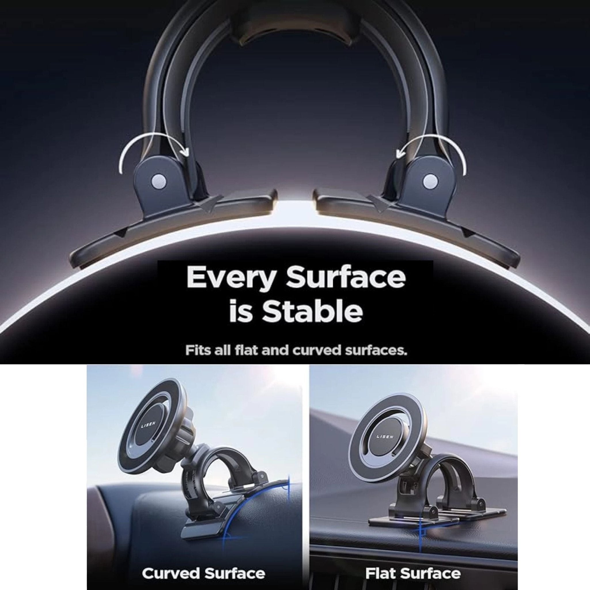 LISEN 2 in 1 Magsafe Car Phone Holder - Black