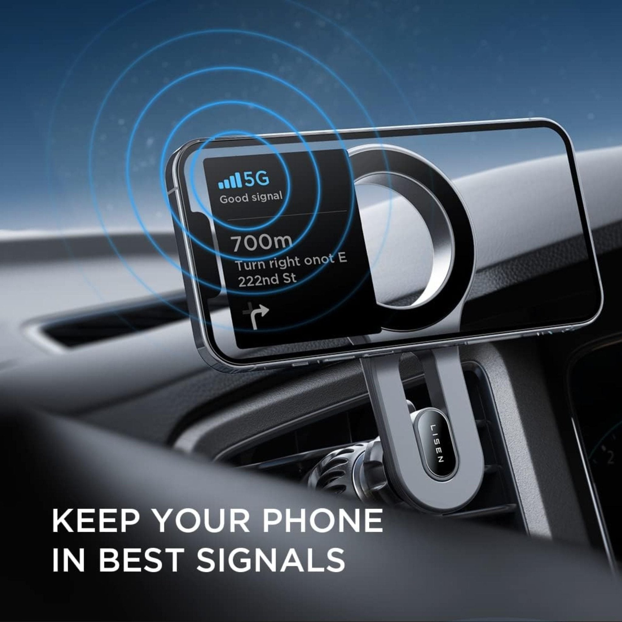 LISEN Air Vent Magsafe Car Phone Holder - Black