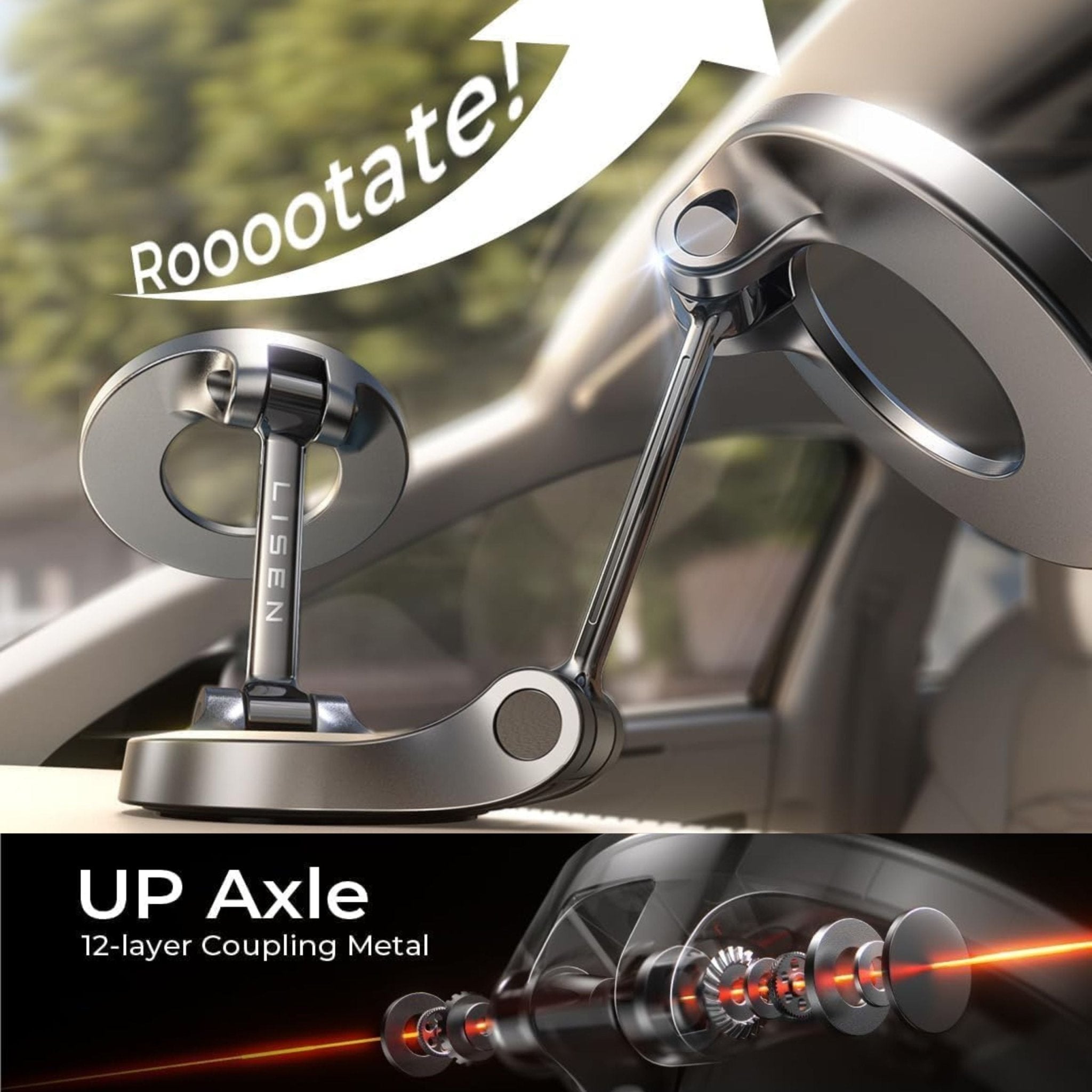 LISEN Magsafe Car Mount 360 Degree - Black