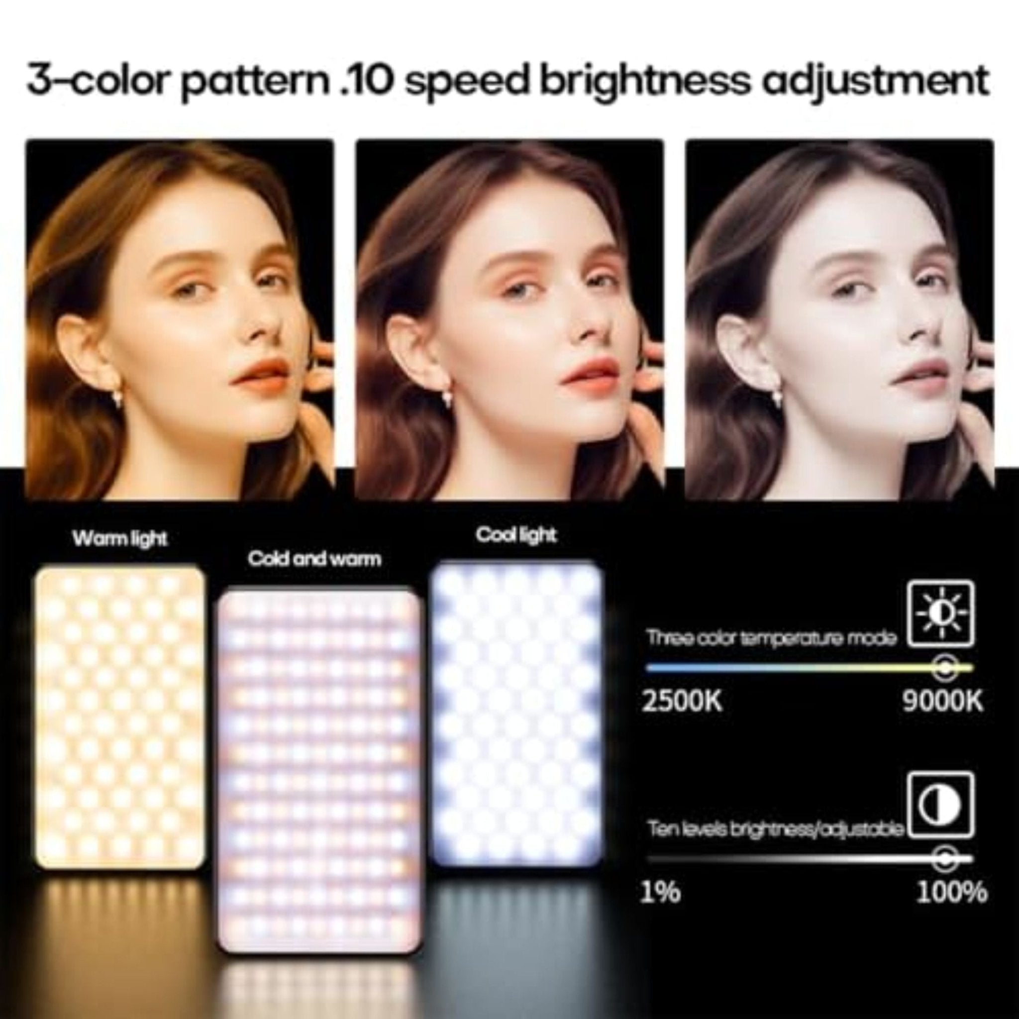 LUZ DE Mobile Camera Magsafe Universal Tricolor LED M19 - Black