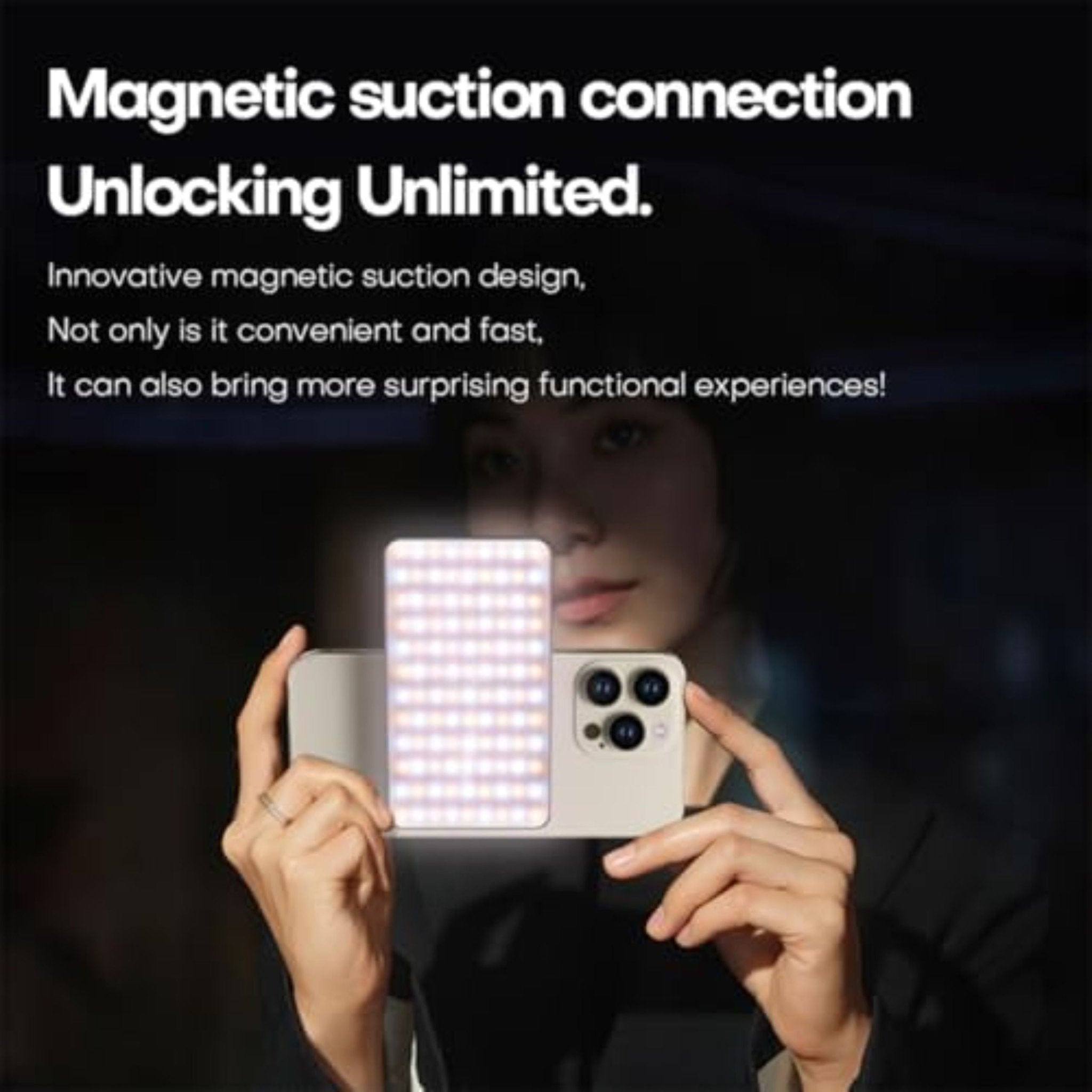 LUZ DE Mobile Camera Magsafe Universal Tricolor LED M19 - Black