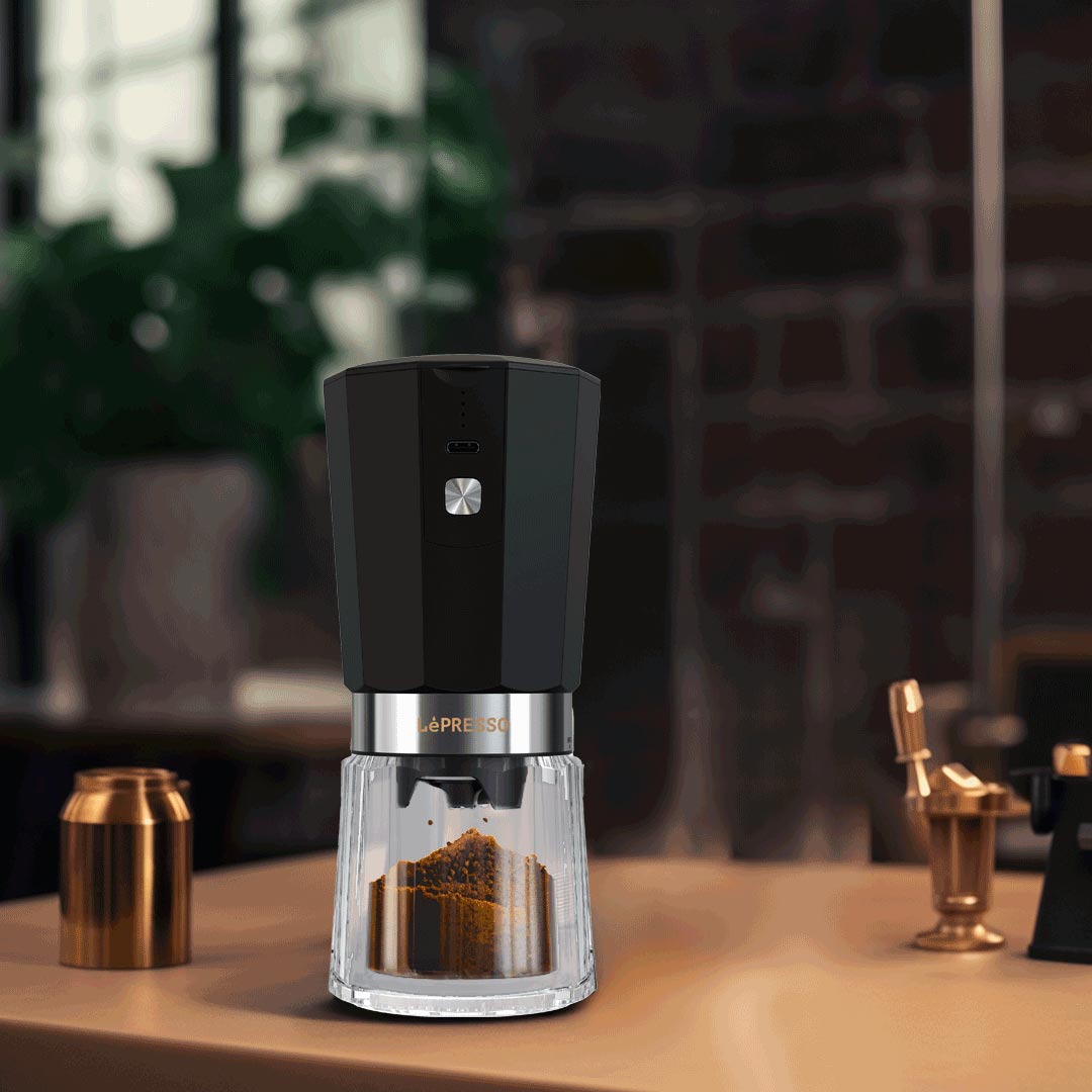 LePresso Cordless Electric Conical Burr Grinder - Black