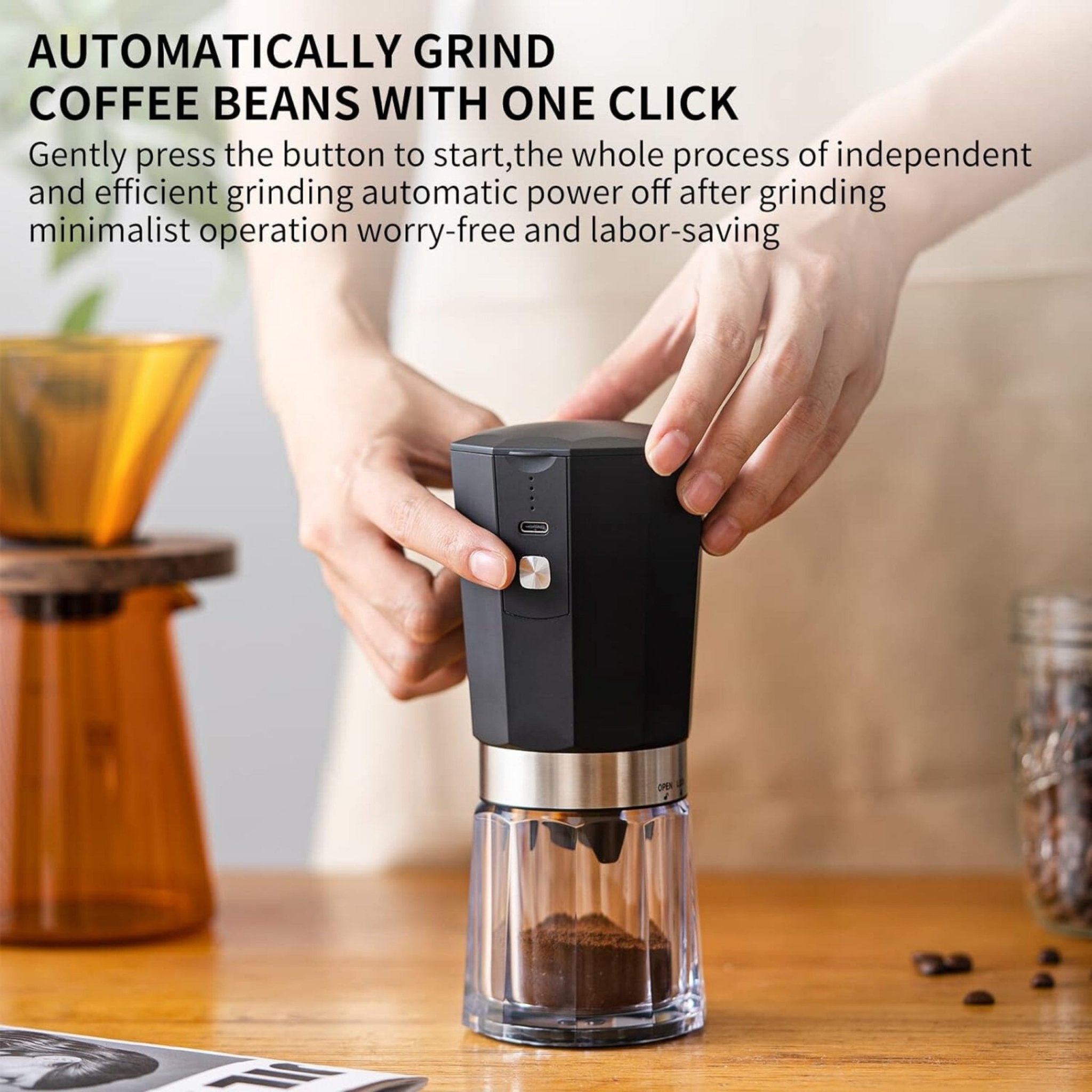 LePresso Cordless Electric Conical Burr Grinder - Black