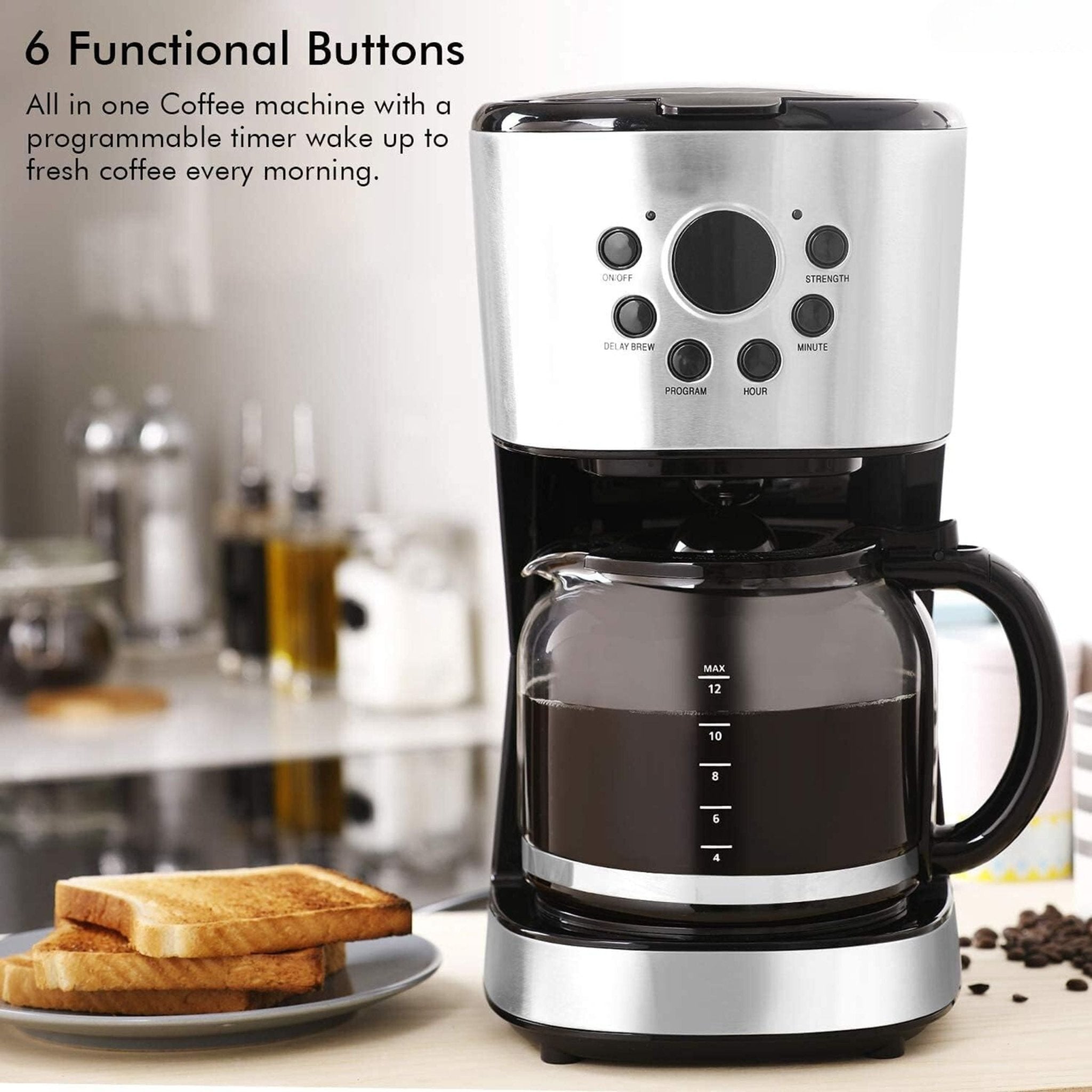 LePresso Drip Coffee Maker with Glass Carafe 1.5L 900W (LPCMDGBK) - Black