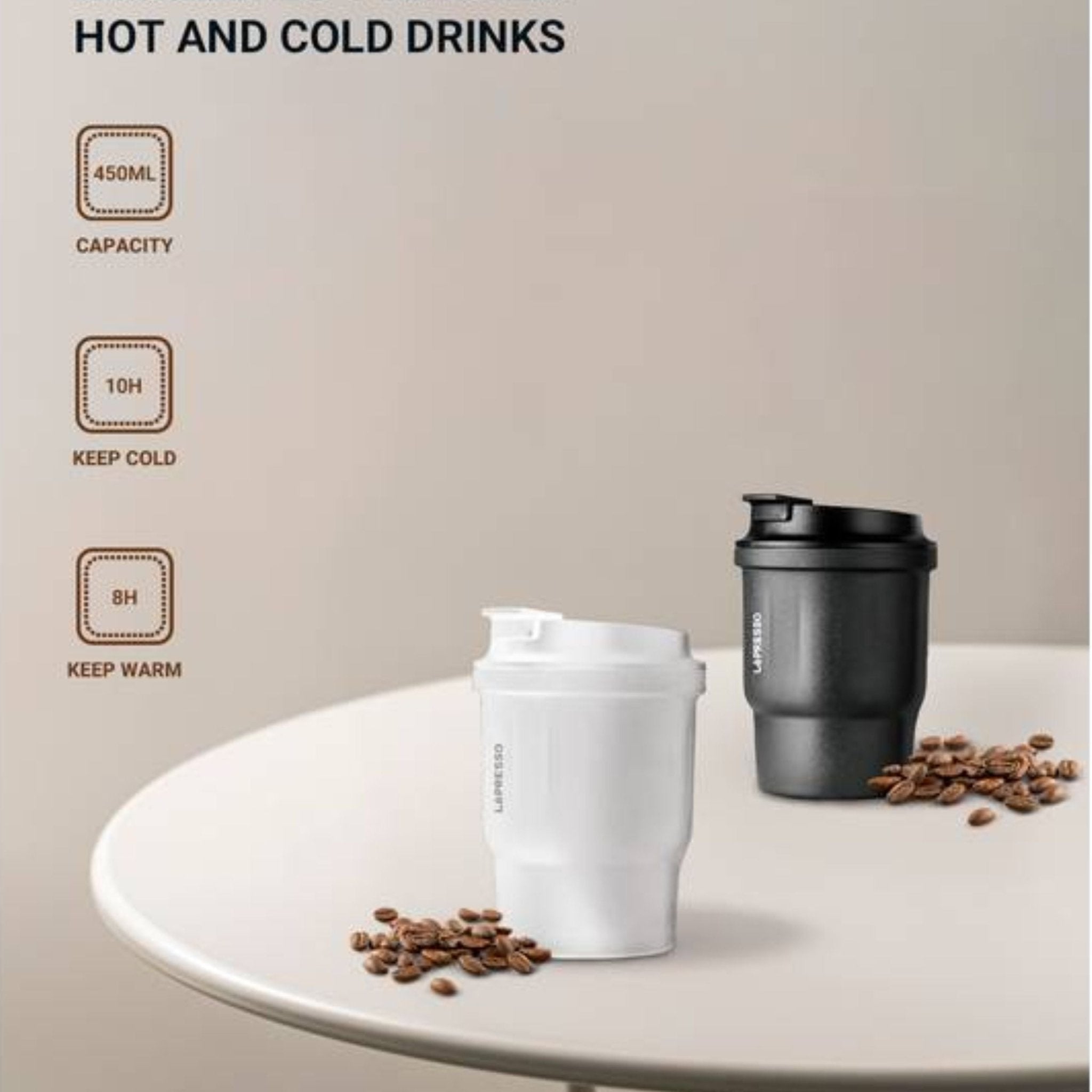 LePresso Insulated Tumbler Hot & Cold Drinks Mug 450ml