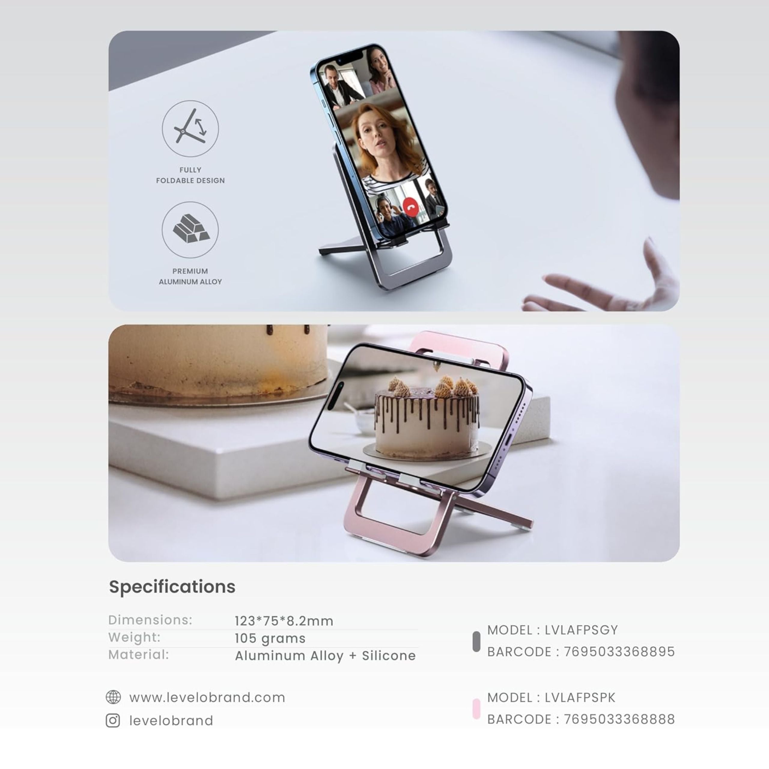 Levelo Airlift Aluminum Foldable Phone Stand