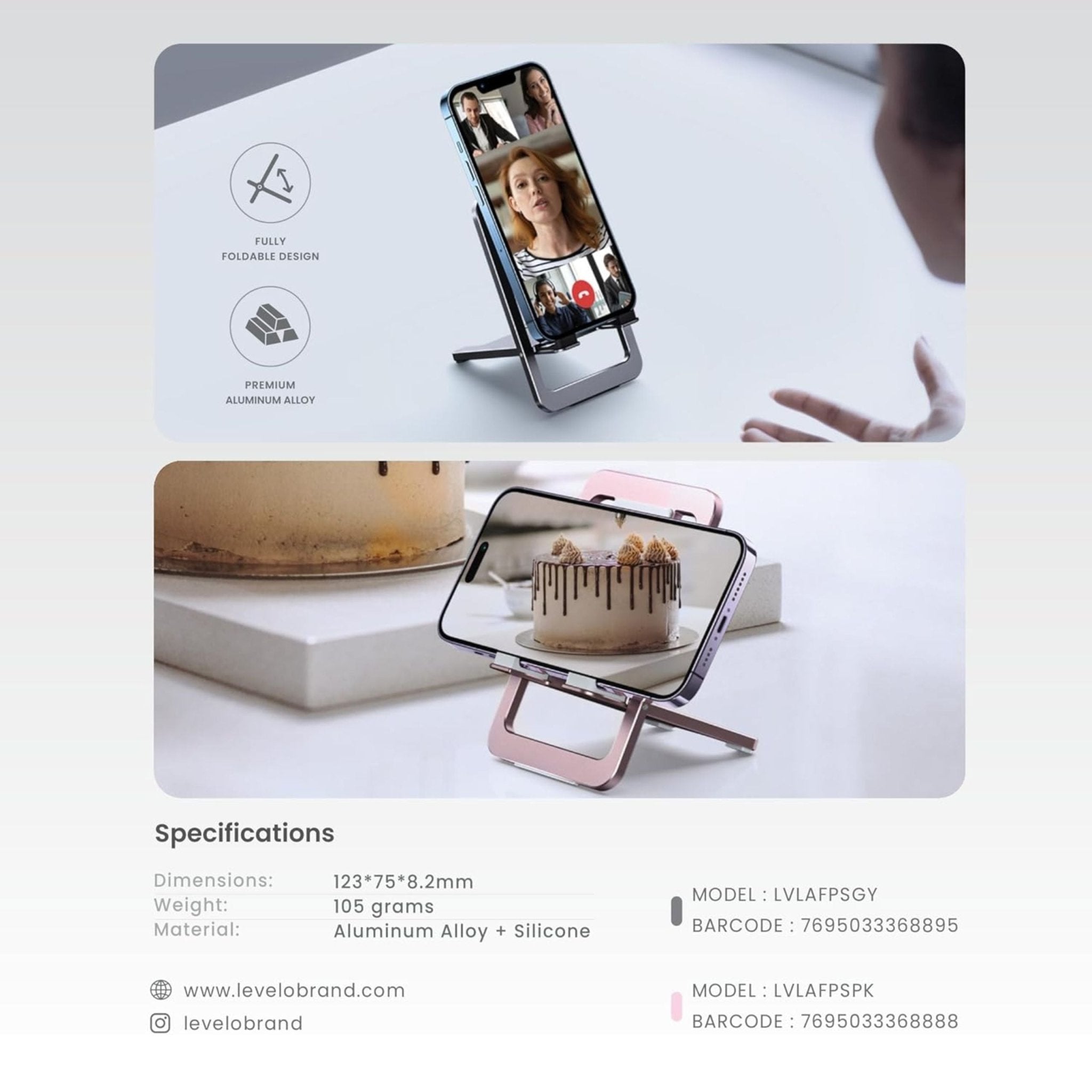 Levelo Airlift Aluminum Foldable Phone Stand