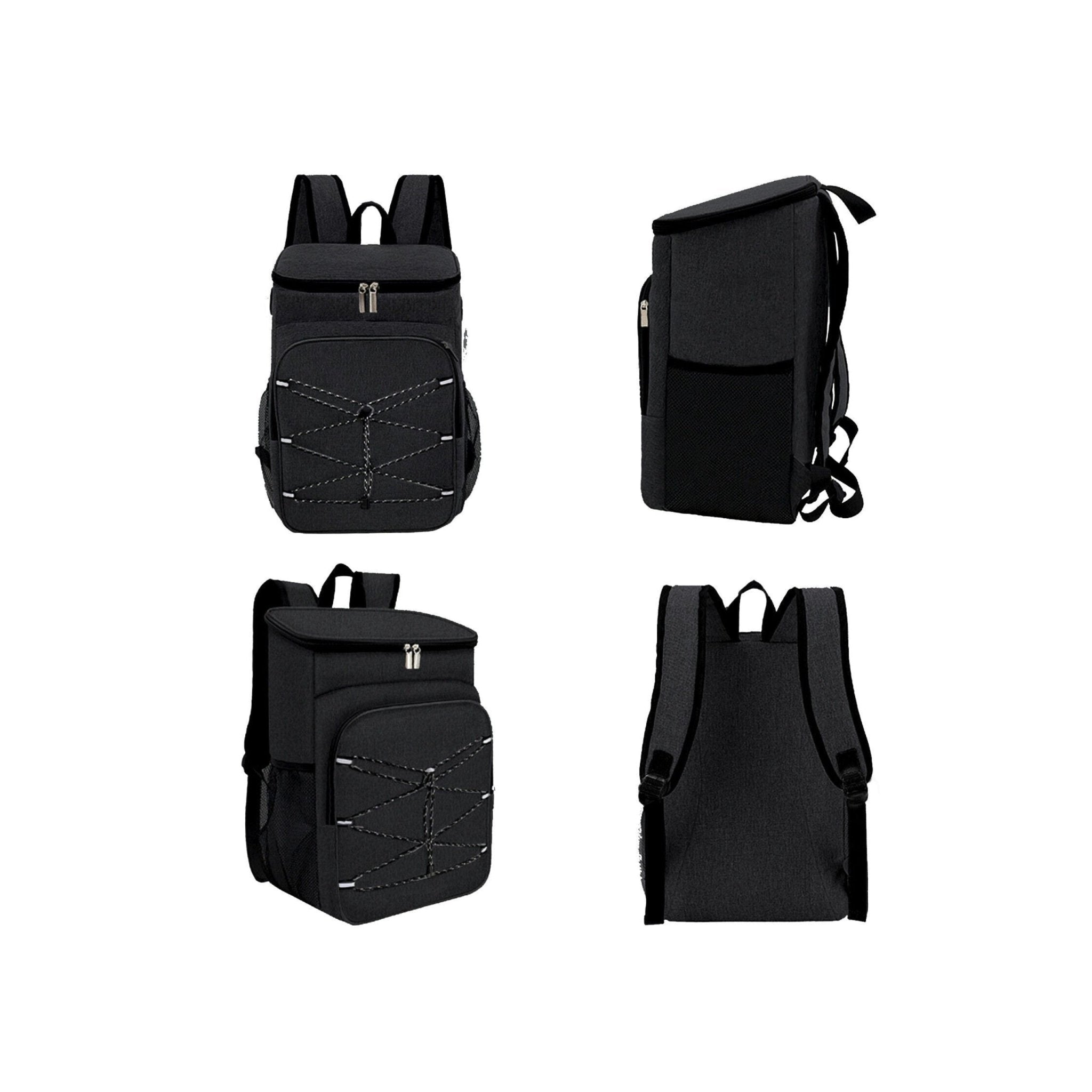 Lunch Camping Backpack Waterproof Bag - Black